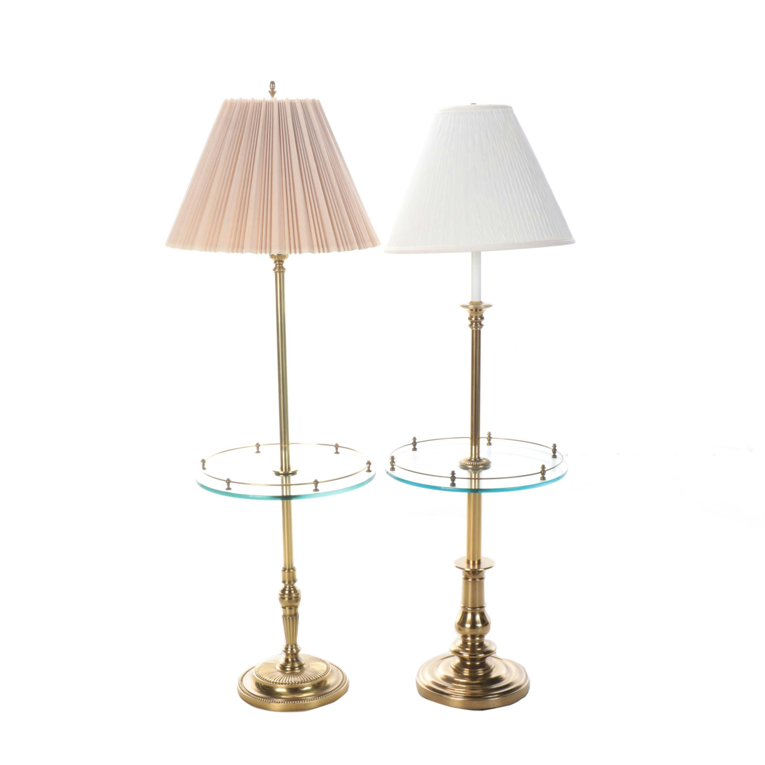 Rembrant Brass Side Table Floor Lamps, Late 20th Century