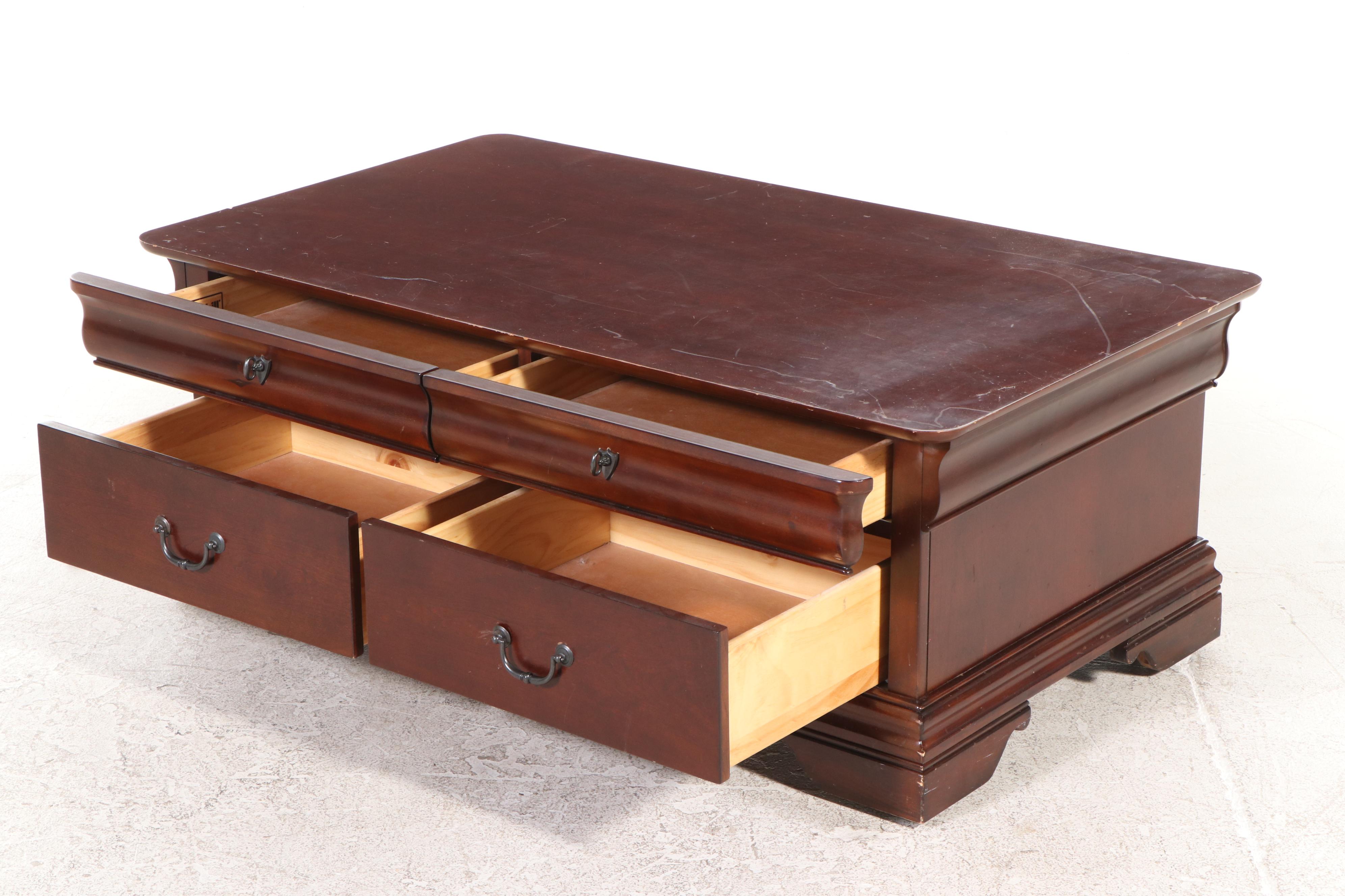 Broyhill Louis Philippe Style Cherrywood-Stained Coffee Table