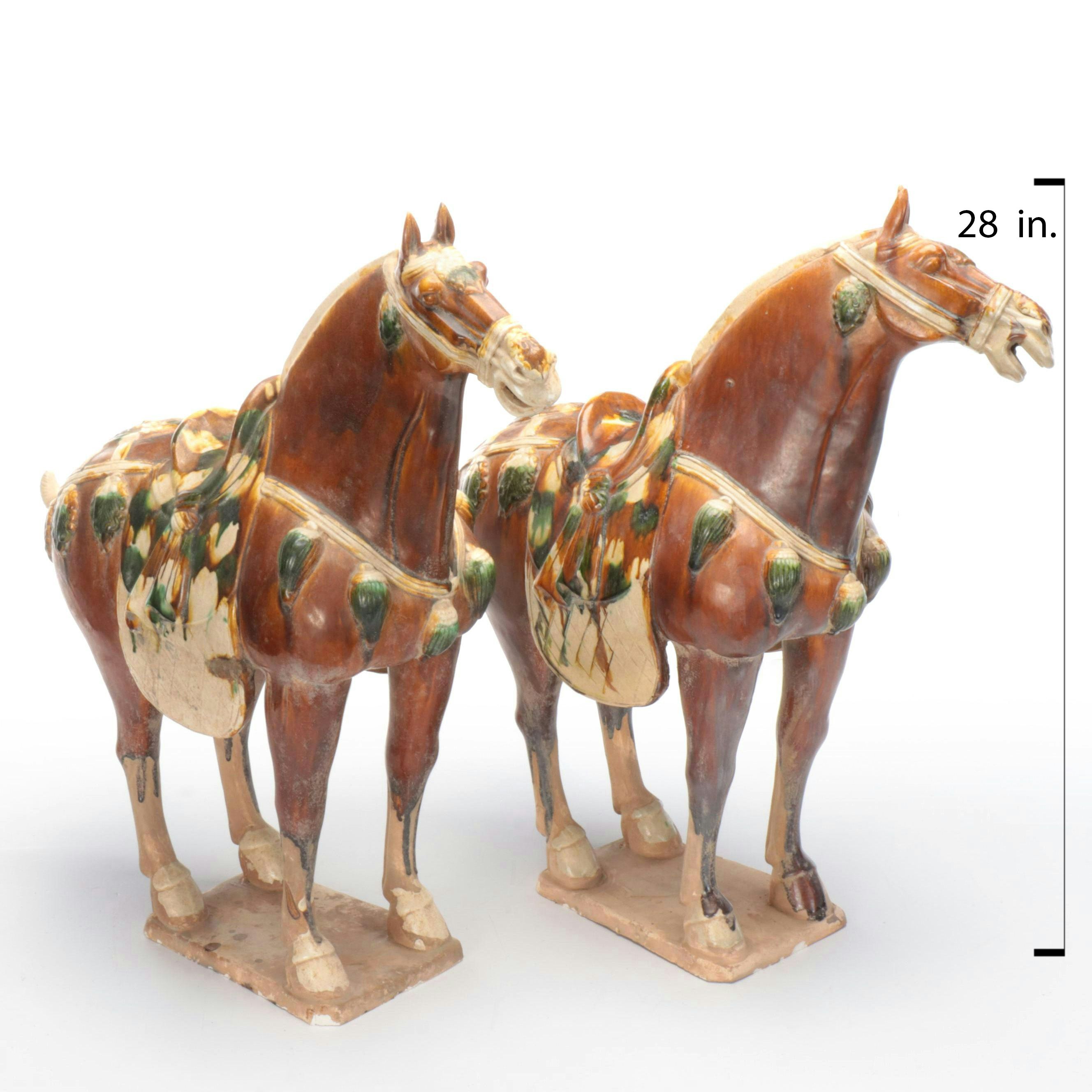 Chinese Tang Style Sancai Glaze Horses