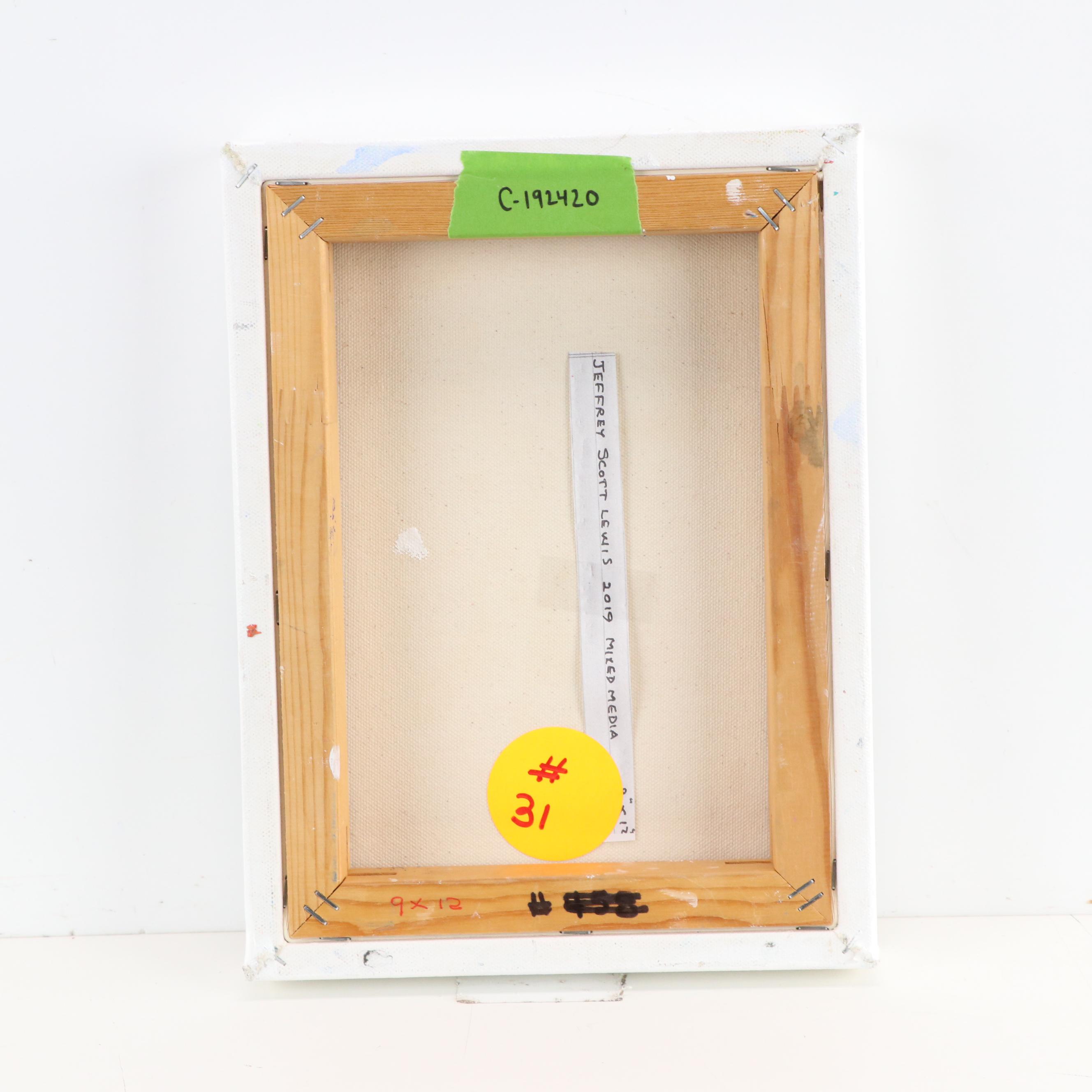 Jeffrey Scott Lewis Abstract Mixed Media Painting, 2019