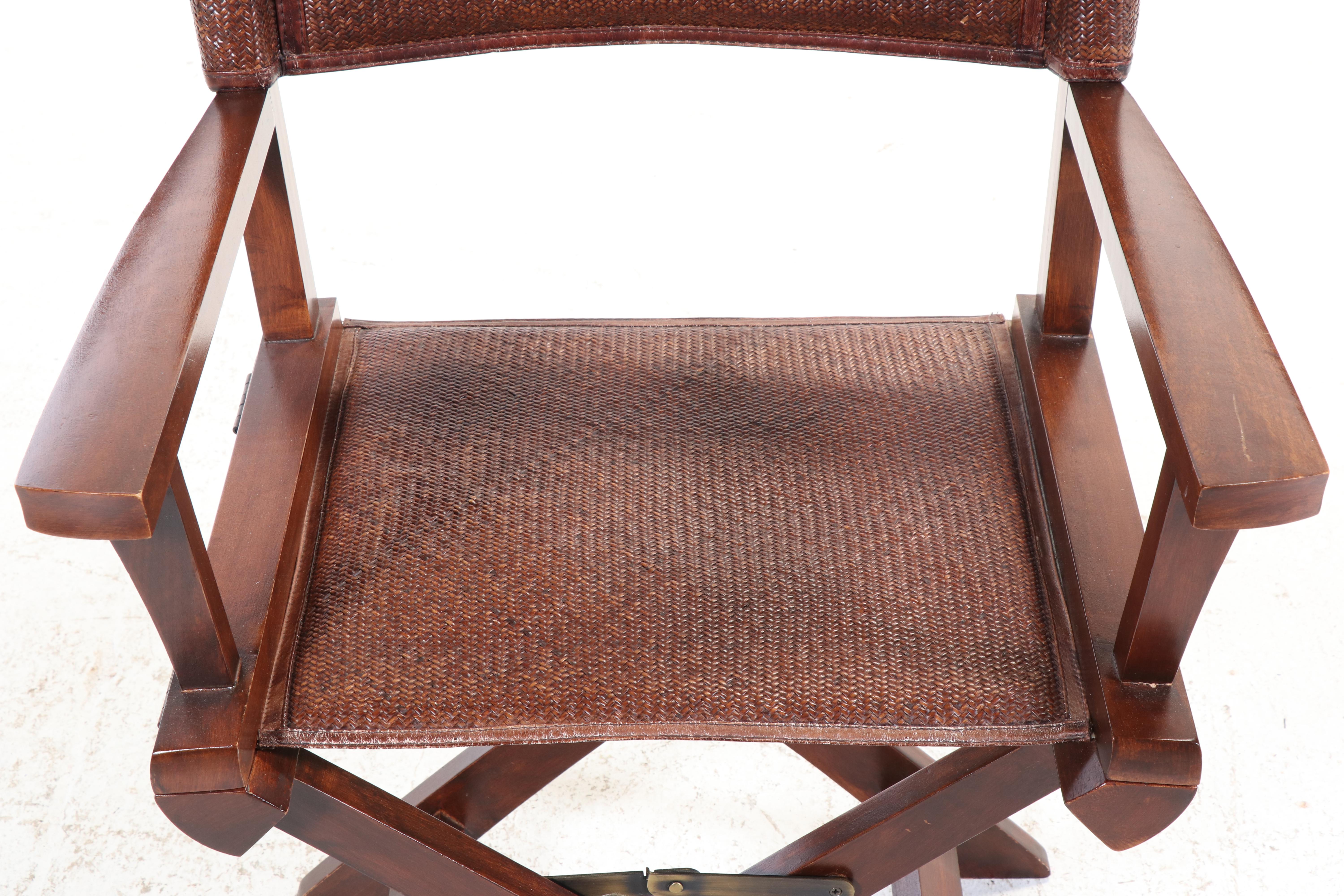 Pottery Barn Hardwood and Koobu Cane Folding Director's Chair