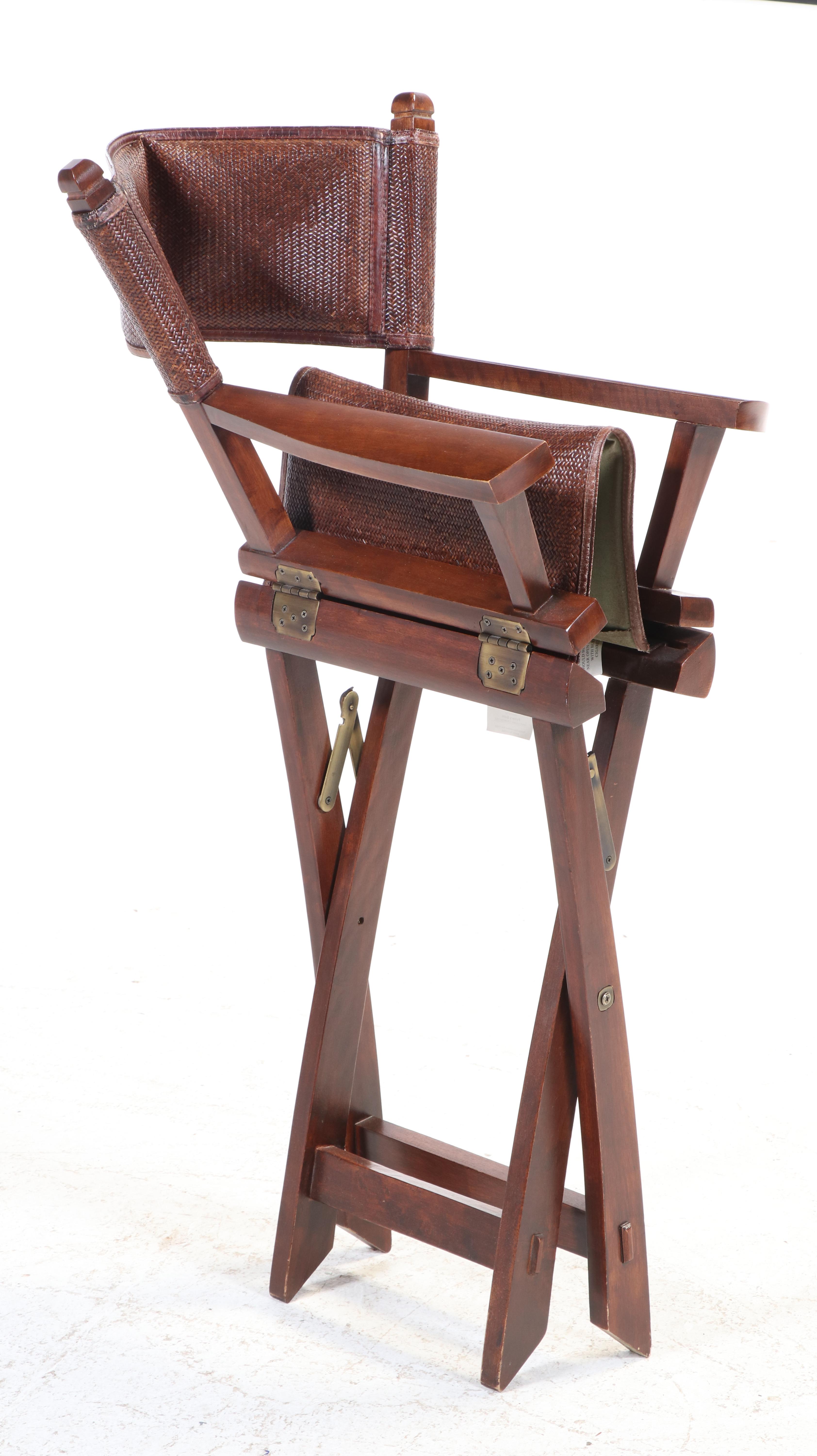 Pottery Barn Hardwood and Koobu Cane Folding Director's Chair