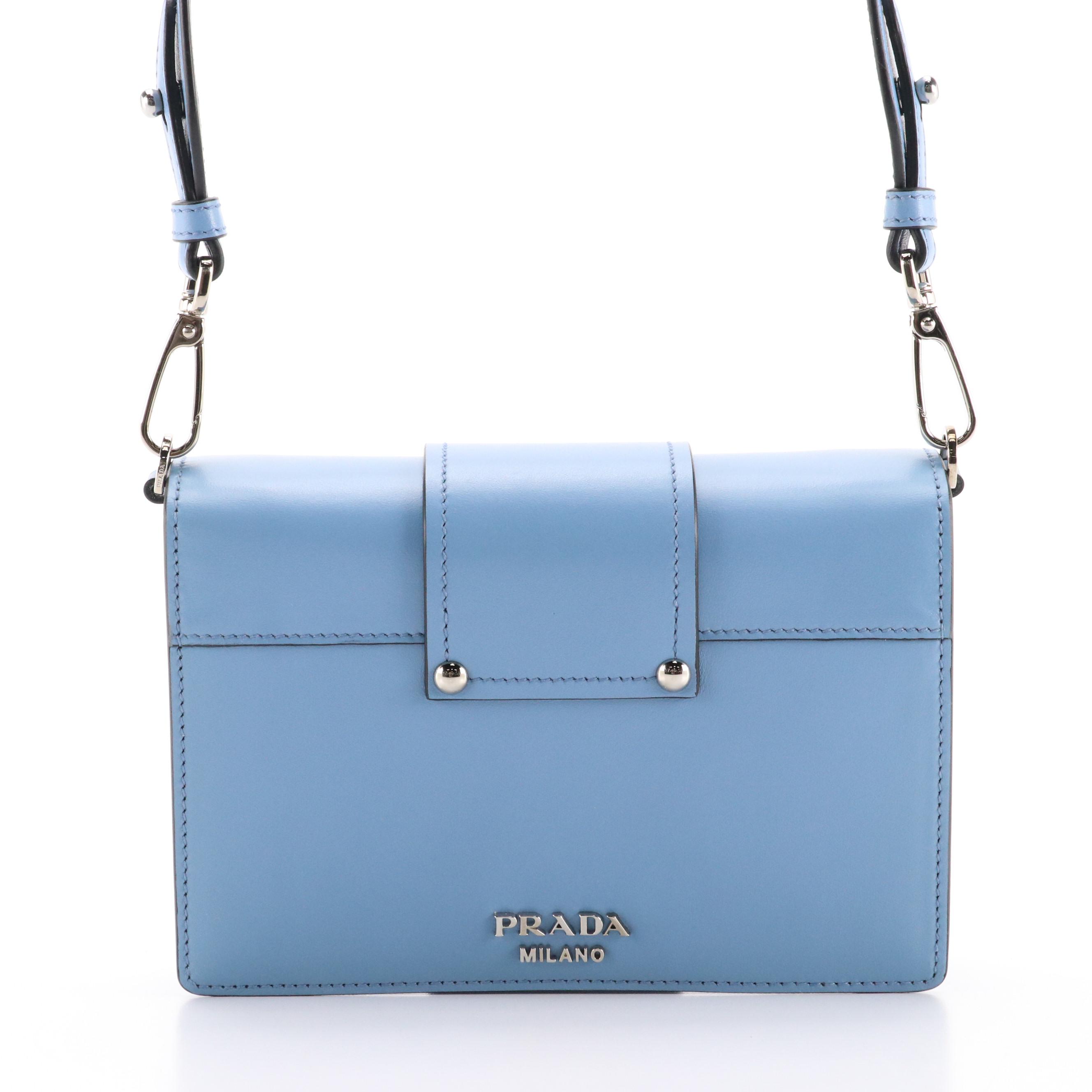 Prada Ribbon Shoulder Bag in Astrale City Calfskin and Rosa Plexiglass