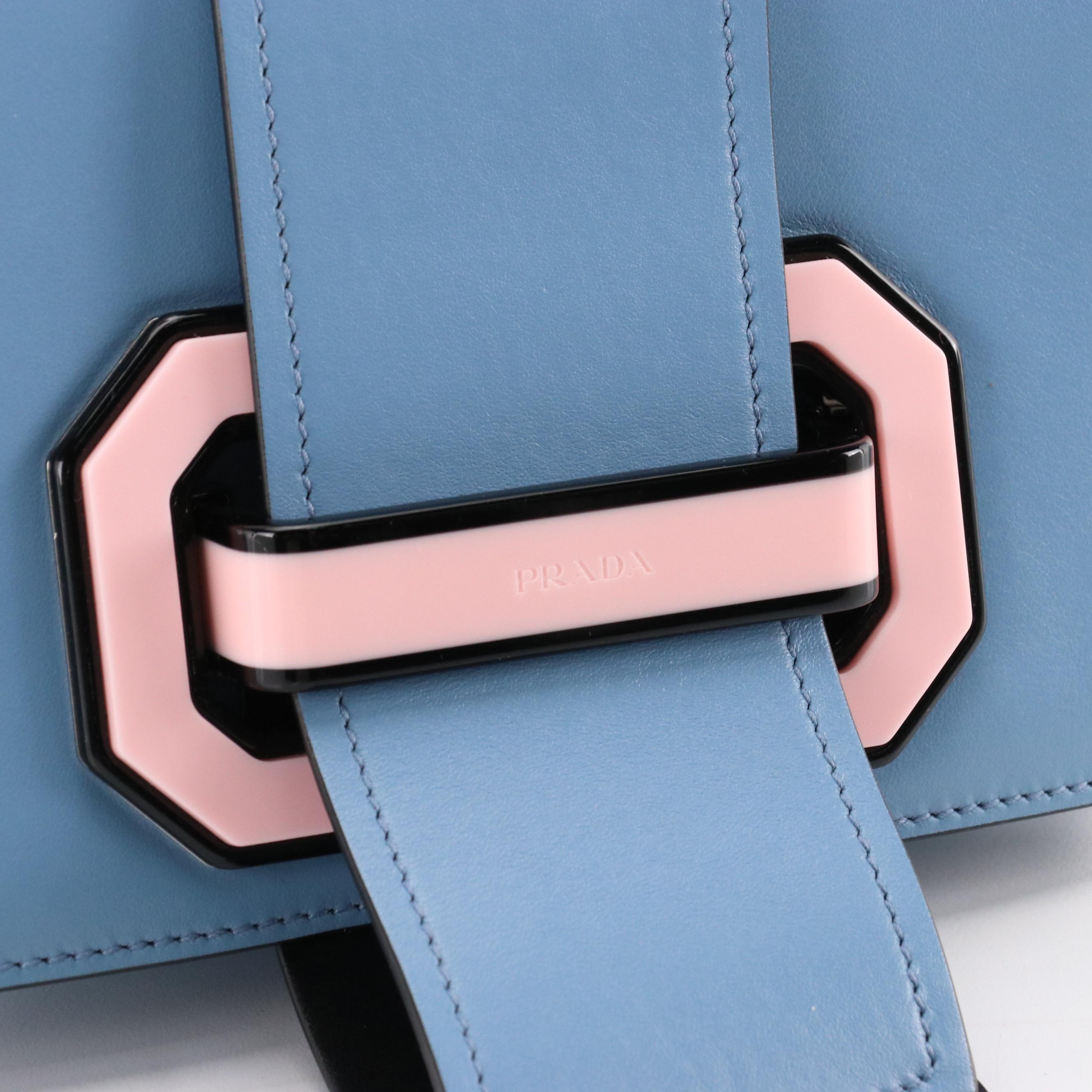 Prada Ribbon Shoulder Bag in Astrale City Calfskin and Rosa Plexiglass