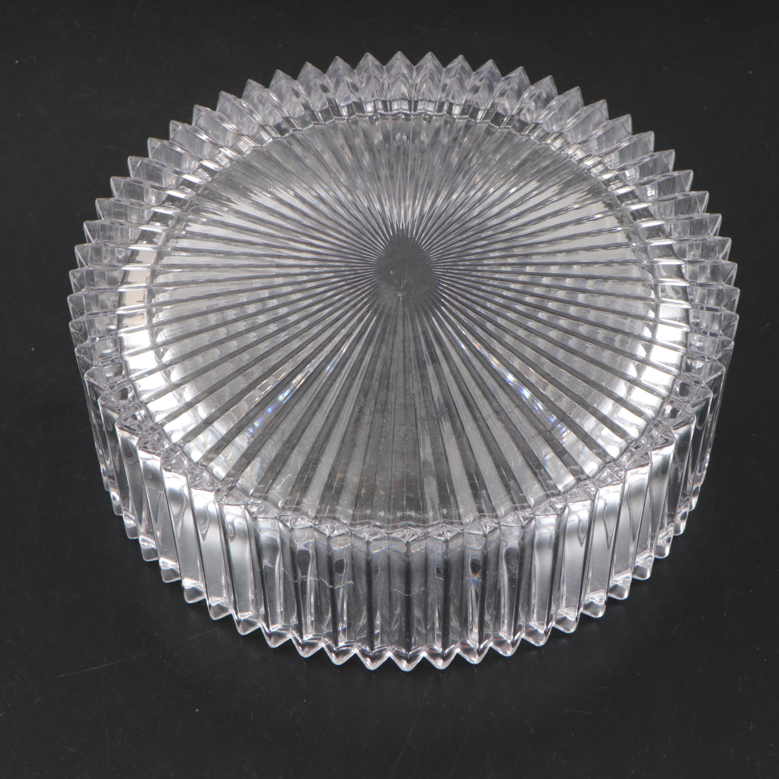 Ribbed Crystal Trumpet Vase With Centerpiece Bowl