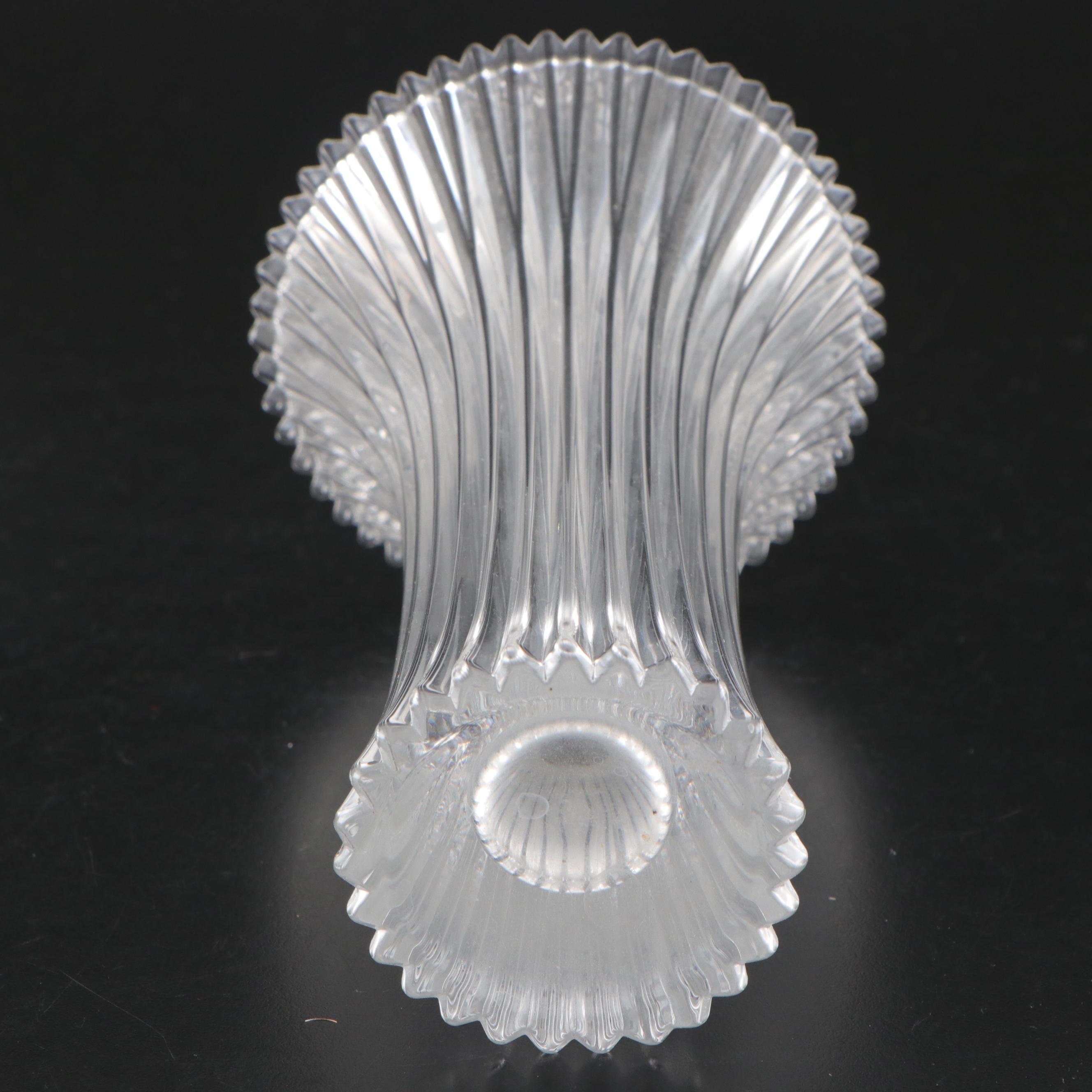 Ribbed Crystal Trumpet Vase With Centerpiece Bowl