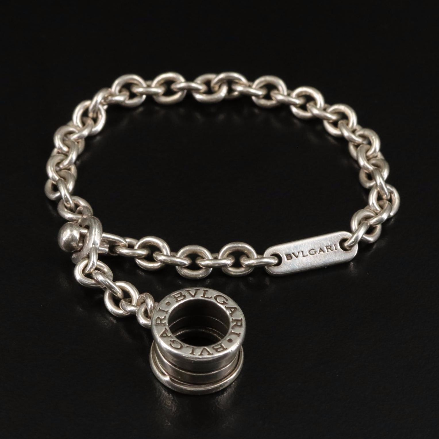 BVLGARI Sterling B.Zero1 Chain Link Charm Bracelet