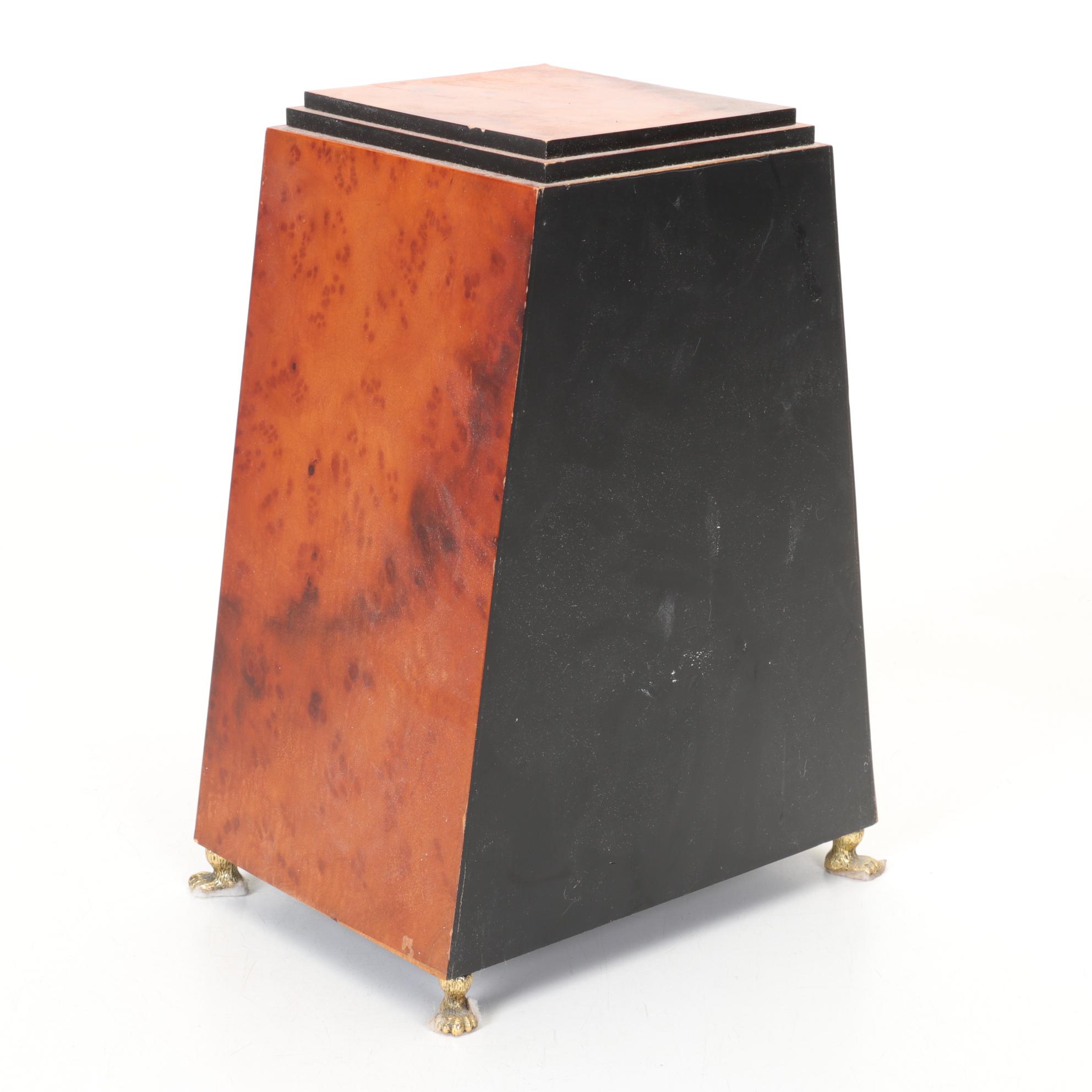 Korean Lacquerware Tray with a Jewelry Box and Two Brass Pierced Boxes