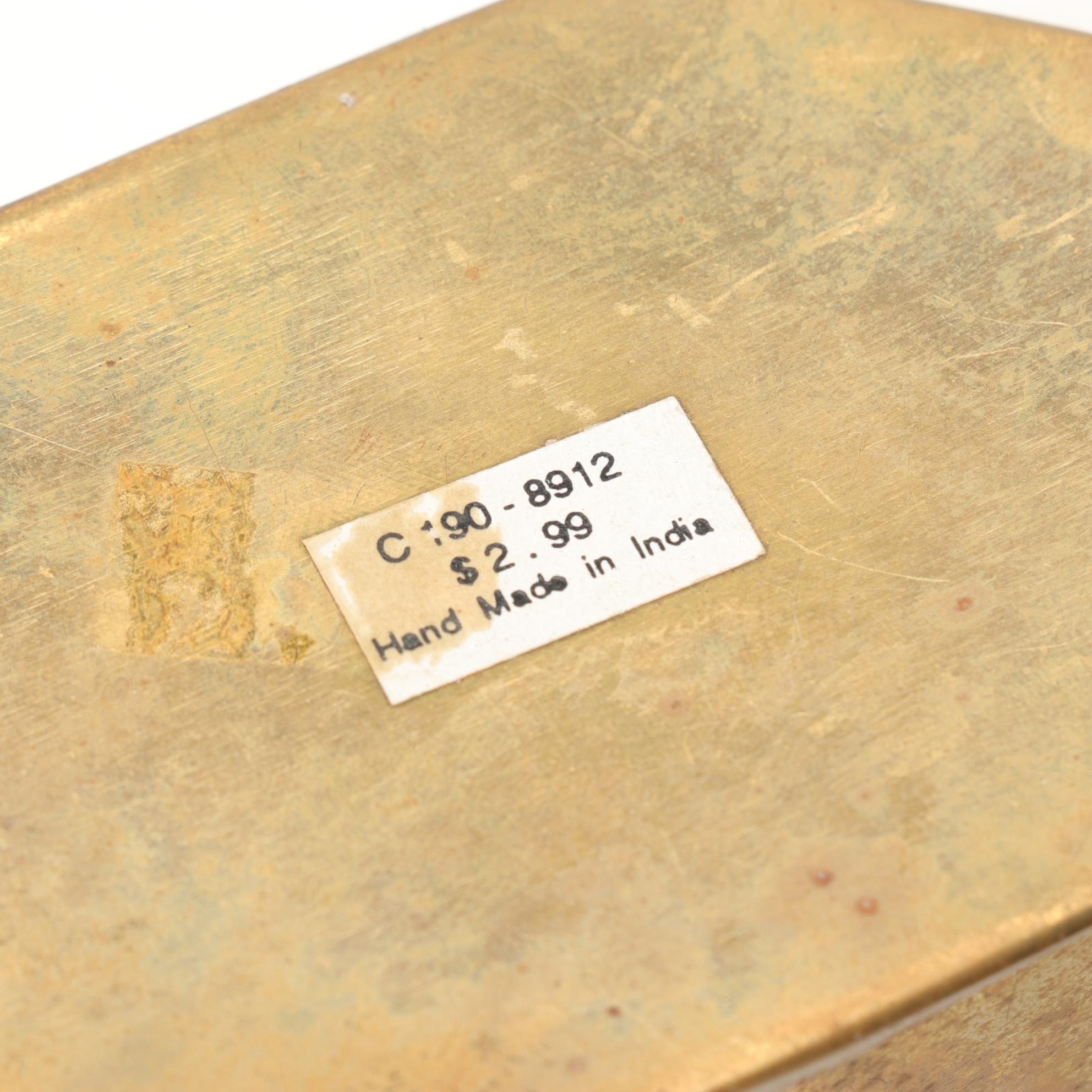 Korean Lacquerware Tray with a Jewelry Box and Two Brass Pierced Boxes