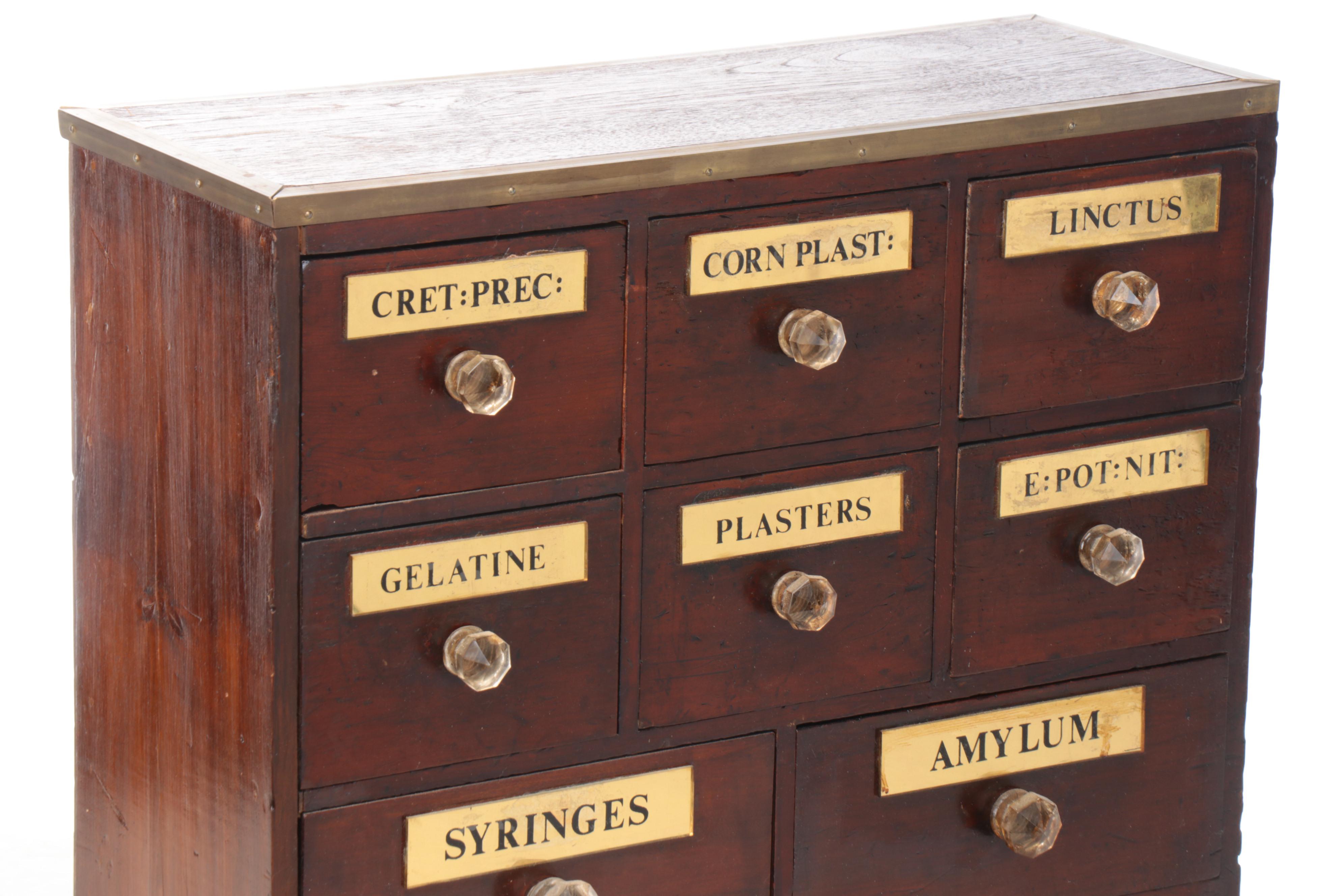 Victorian Mahogany Apothecary Cabinet, Late 19th Century
