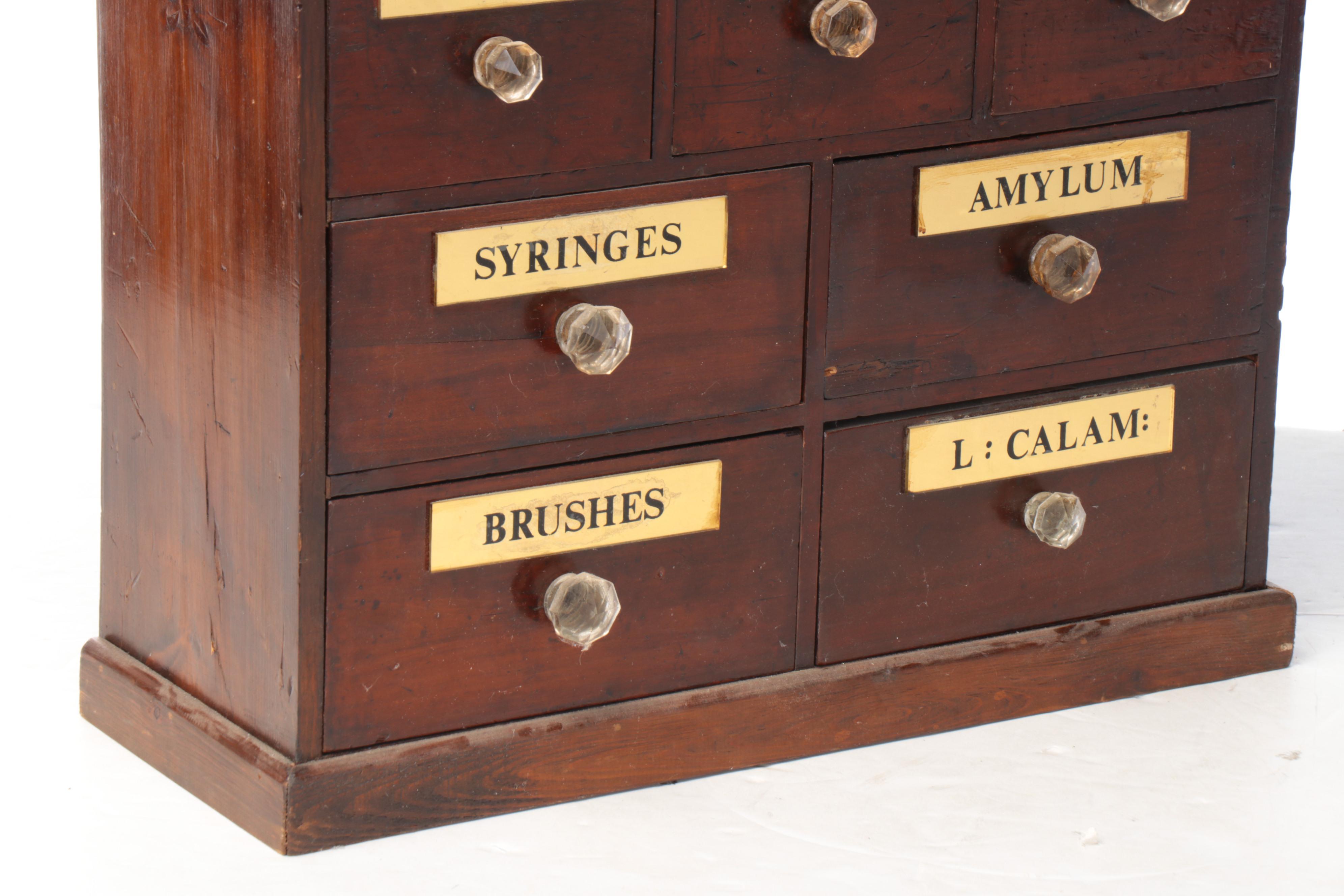 Victorian Mahogany Apothecary Cabinet, Late 19th Century