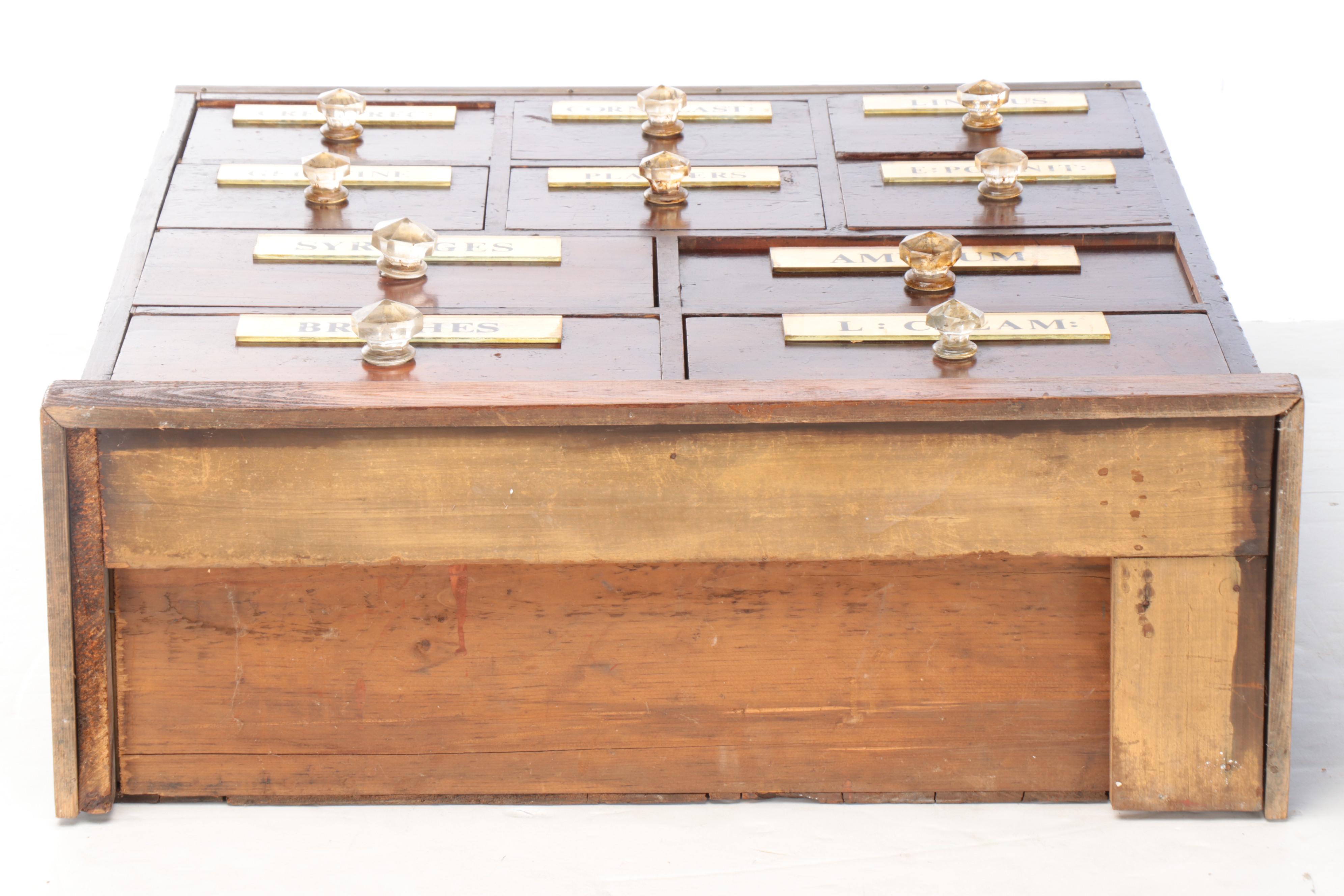 Victorian Mahogany Apothecary Cabinet, Late 19th Century