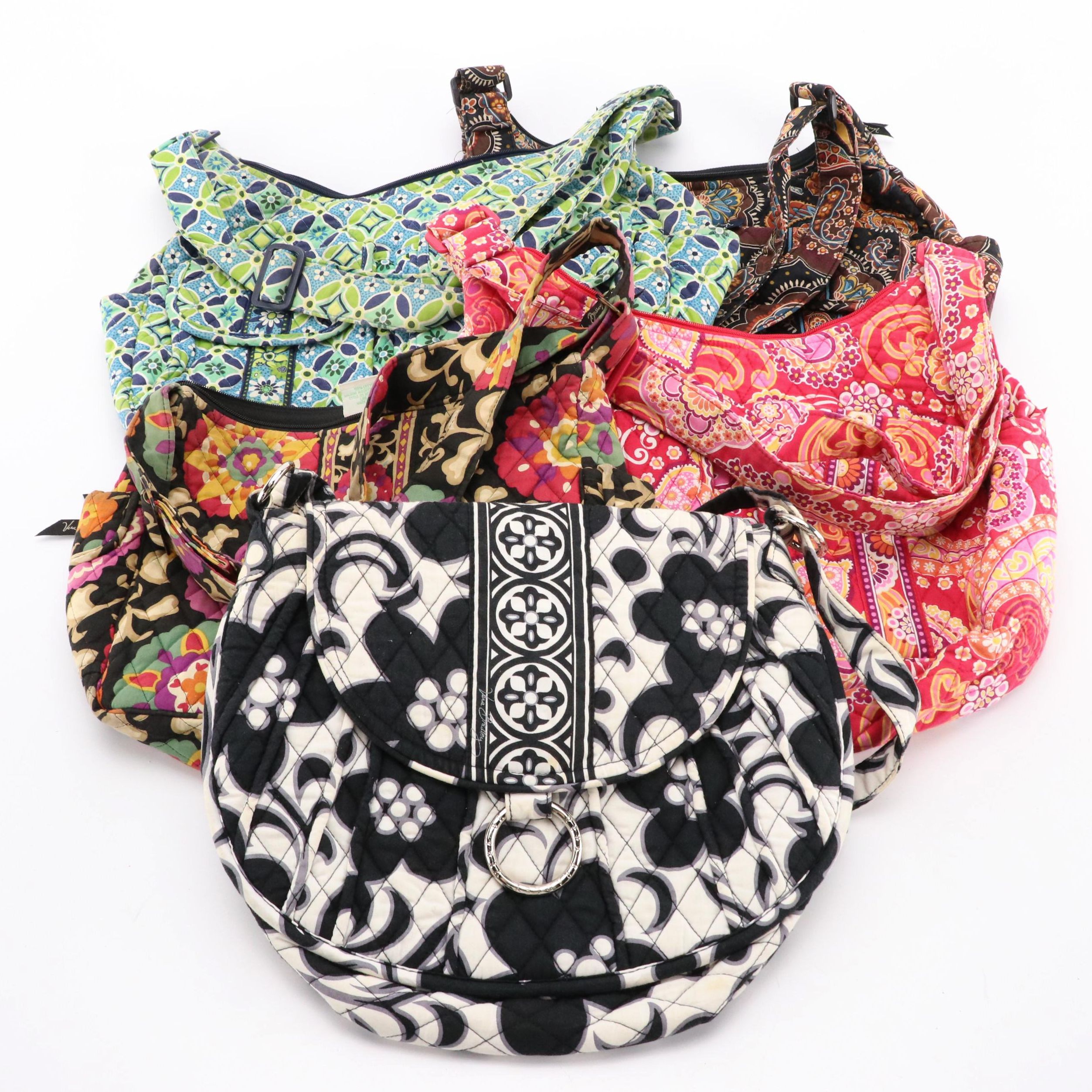 Vera Bradley Cargo Sling and Saddle Up Shoulder Bags in Printed Quilted Cotton