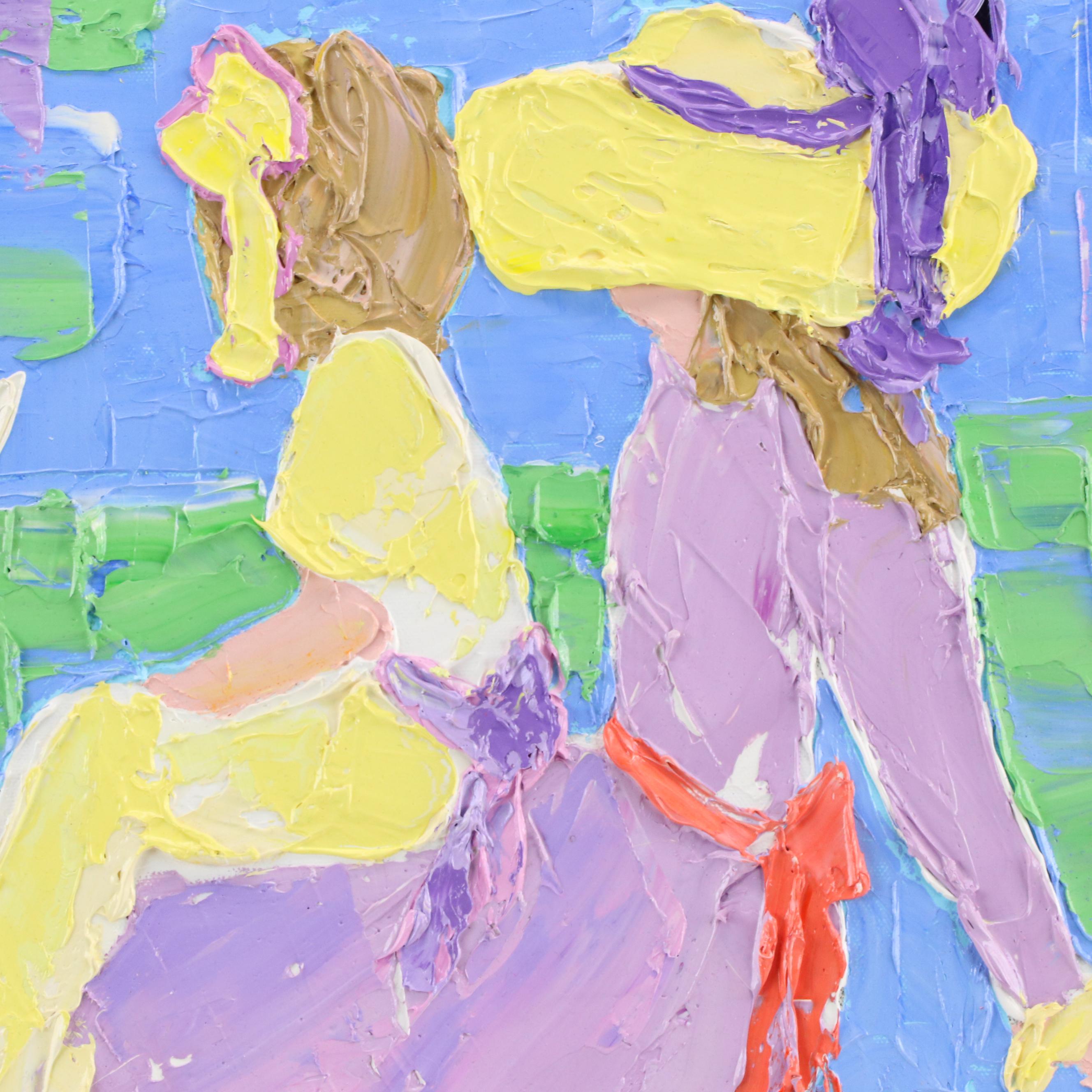 Gayle Gillette Hummel Impasto Oil Painting of Two Women