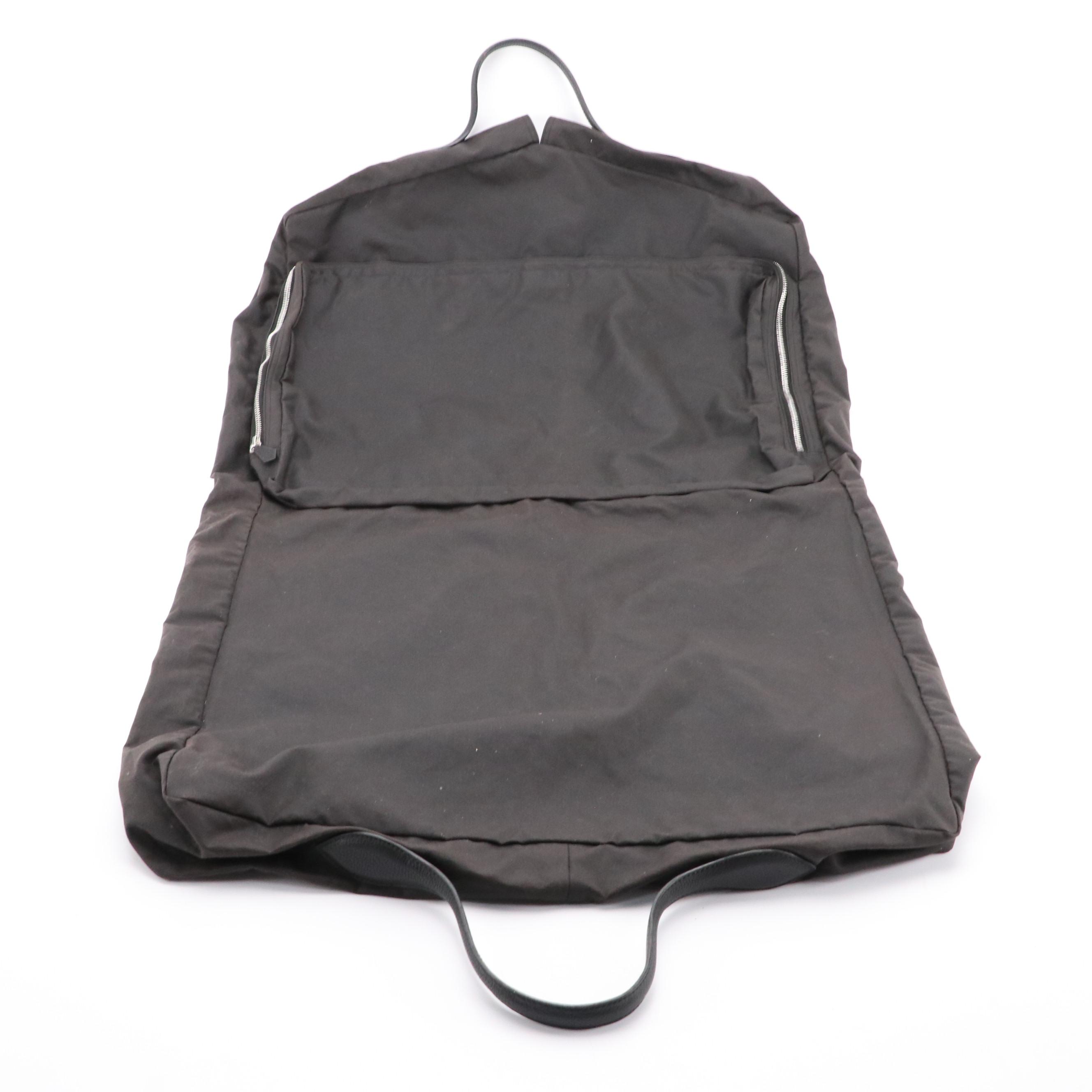 Hermès Travel Garment Bag in Coated Cotton with Togo Leather Trim