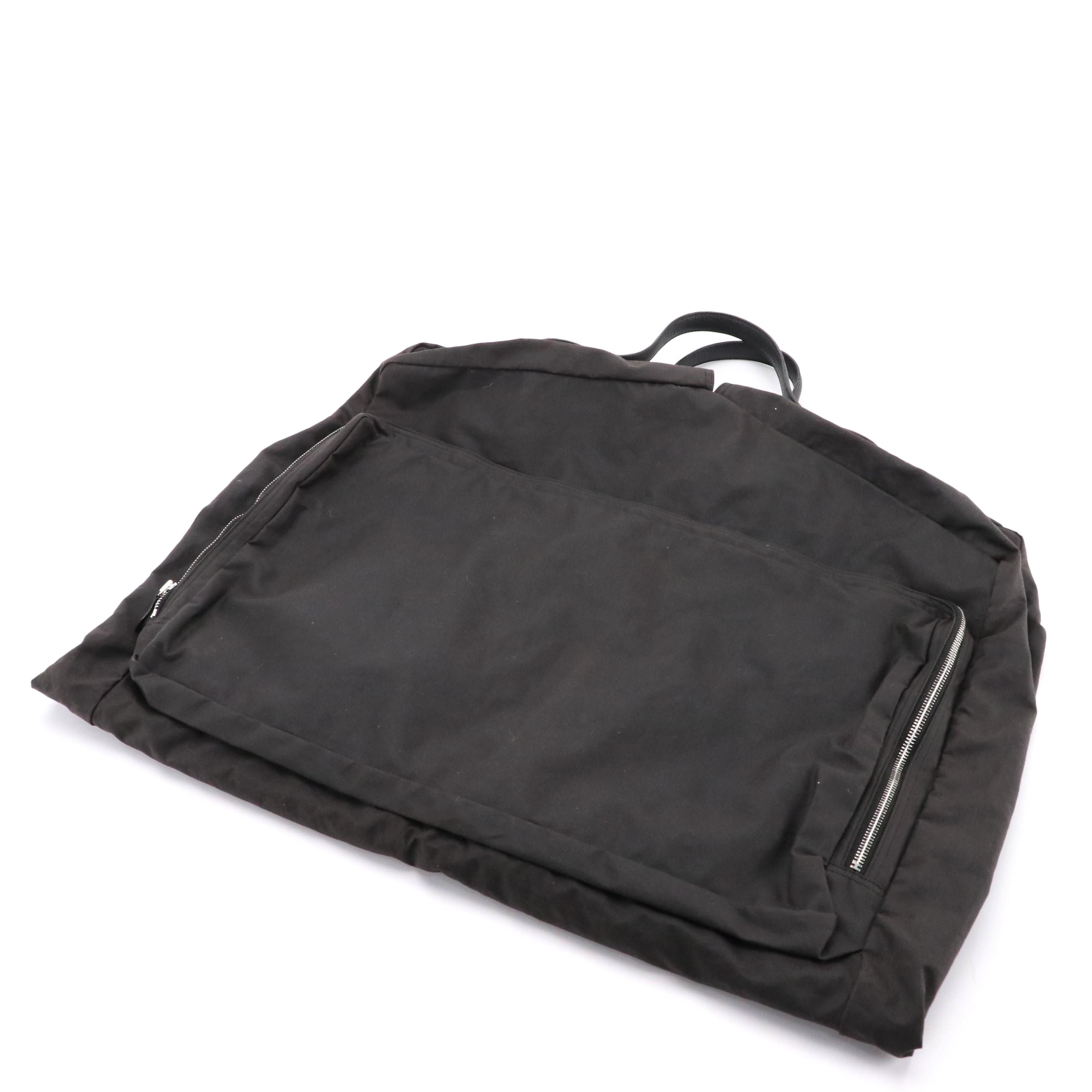 Hermès Travel Garment Bag in Coated Cotton with Togo Leather Trim