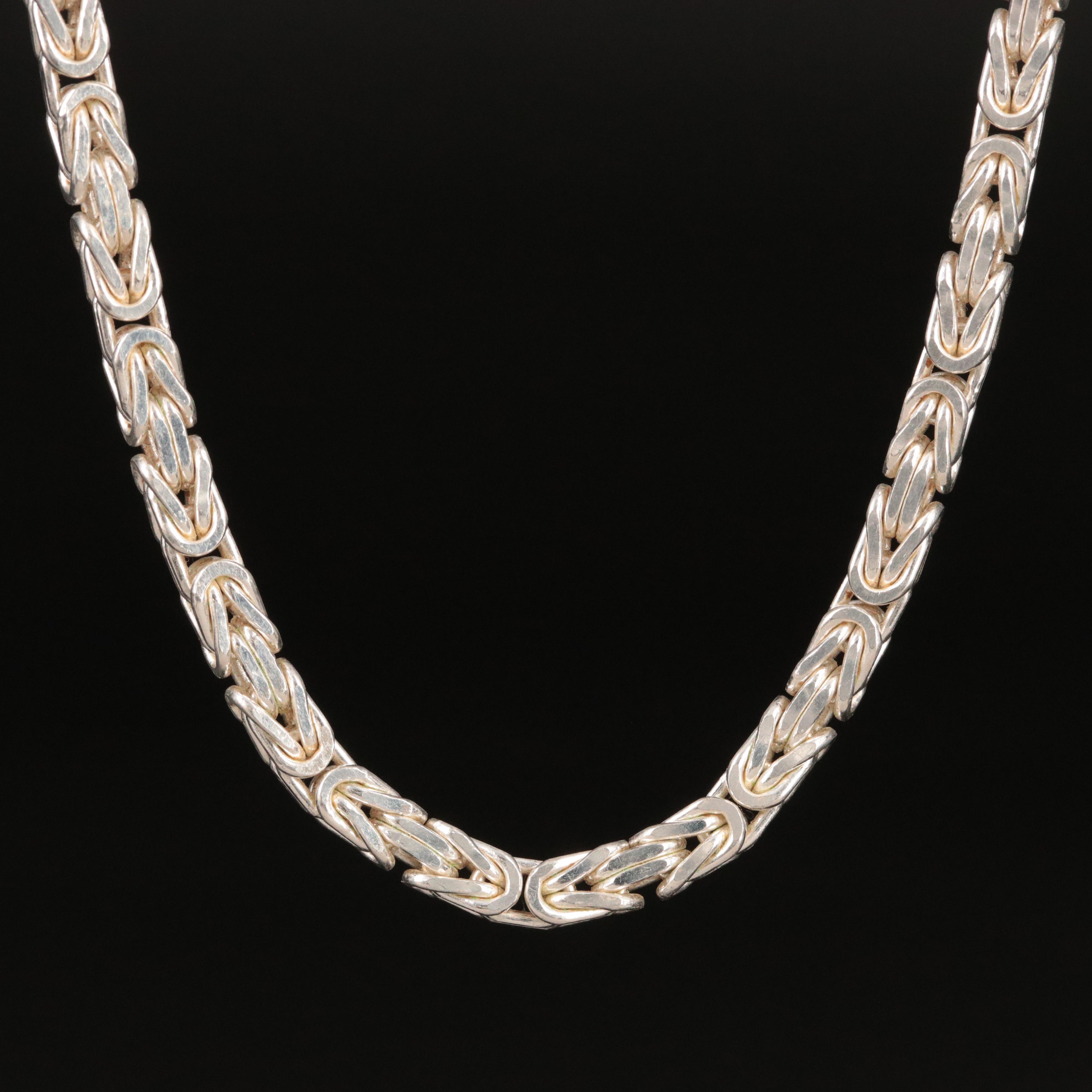 Italian Milor Sterling Square Byzantine Necklace