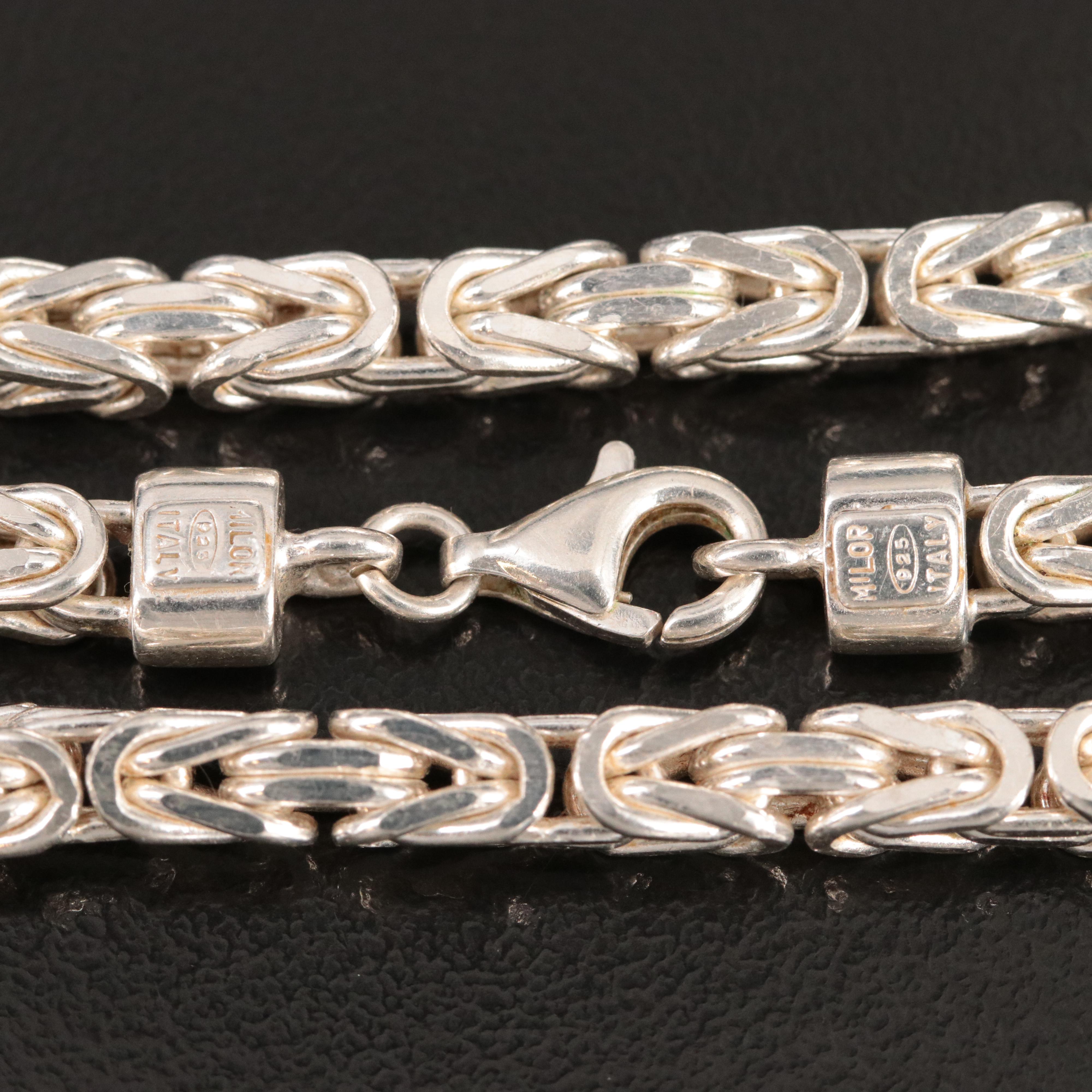 Italian Milor Sterling Square Byzantine Necklace