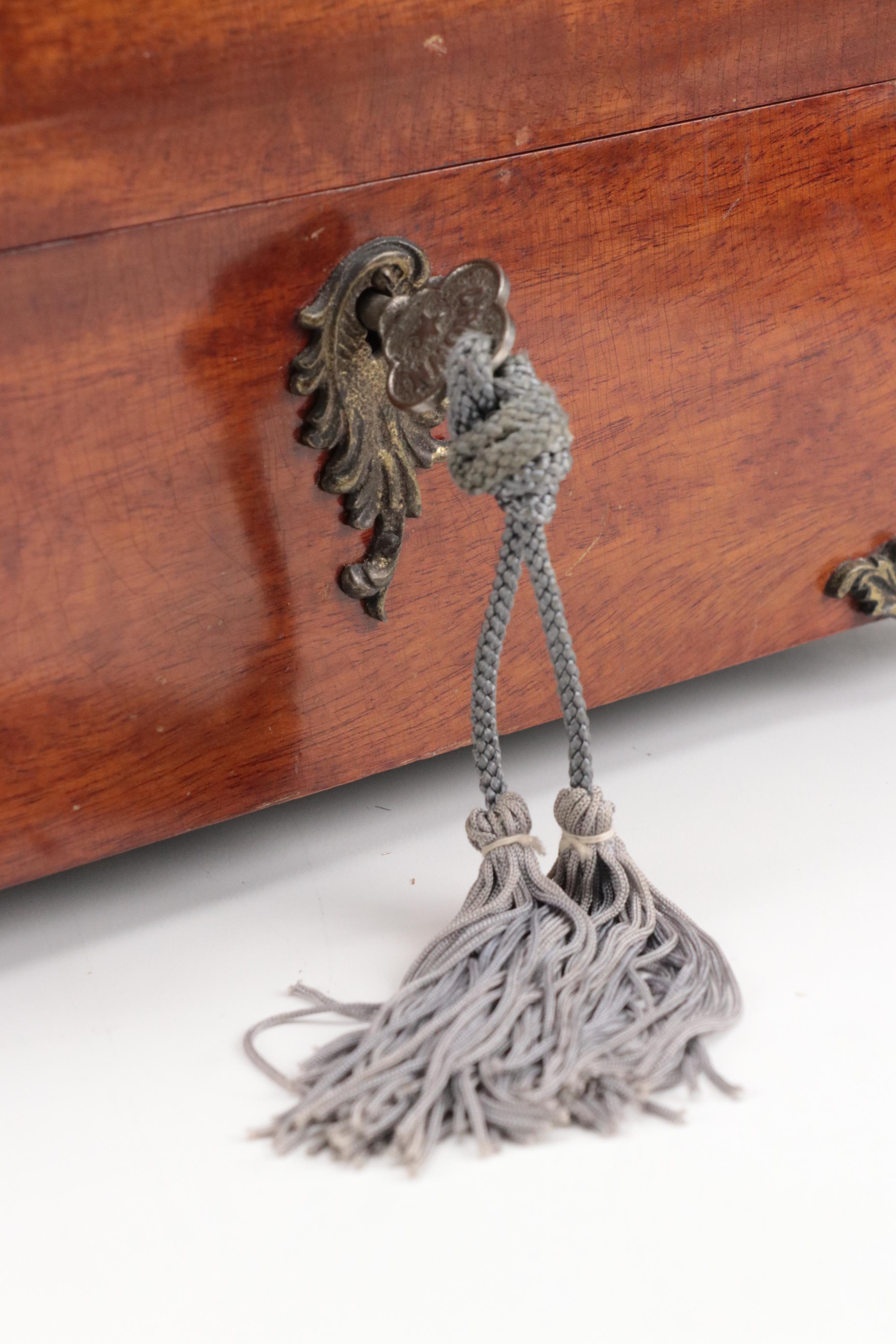 Victorian Metal Mount Mahogany Chest With Poker Chips and Score Keepers