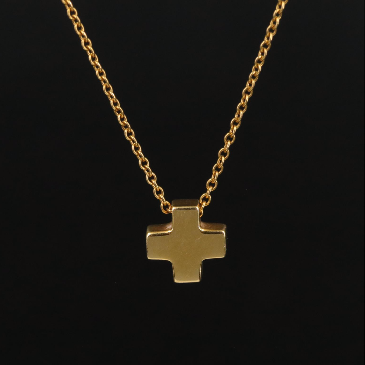 Tiffany & Co. 18K Cross Pendant Necklace