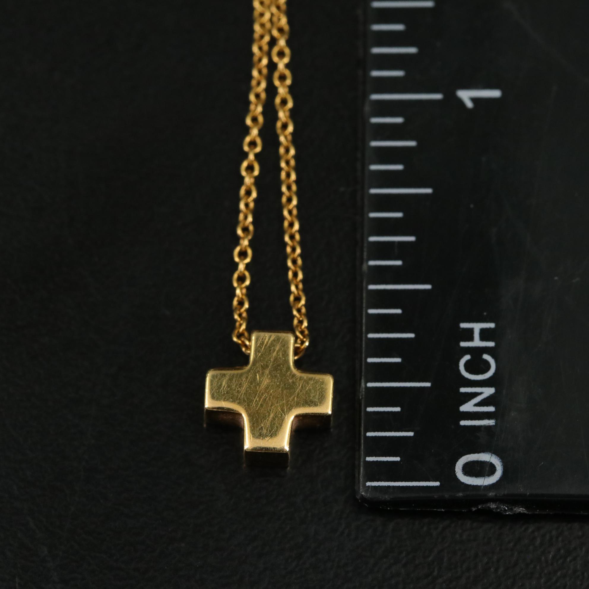 Tiffany & Co. 18K Cross Pendant Necklace