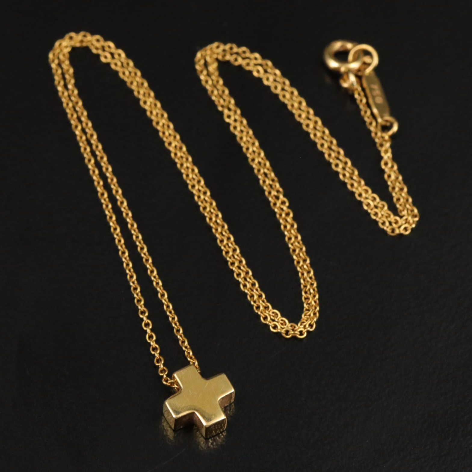 Tiffany & Co. 18K Cross Pendant Necklace