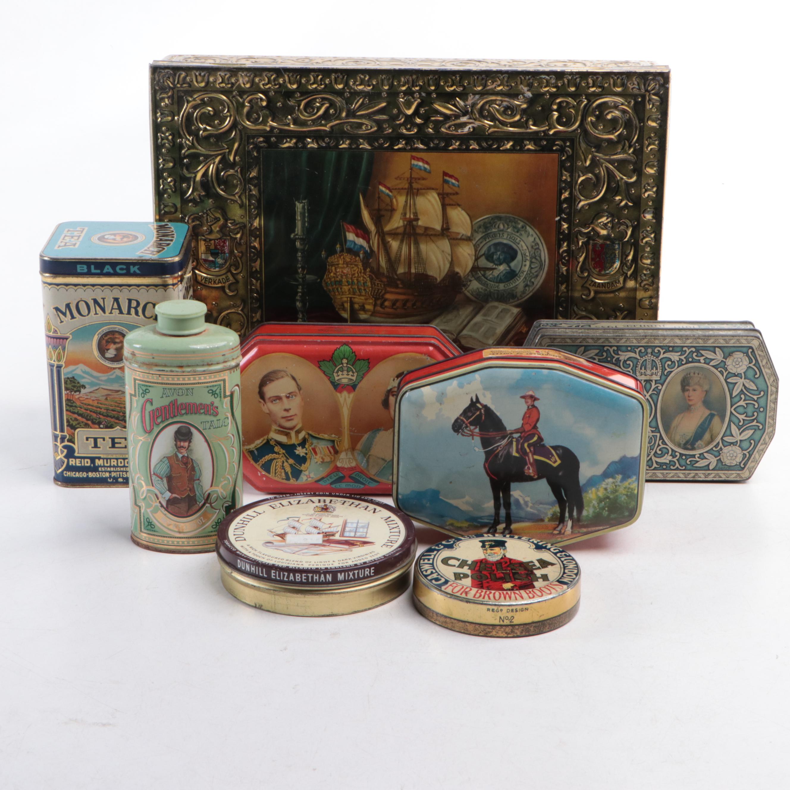 Caswell & Co., Avon Gentlemen's Talc, Monarch Tea and More Tins