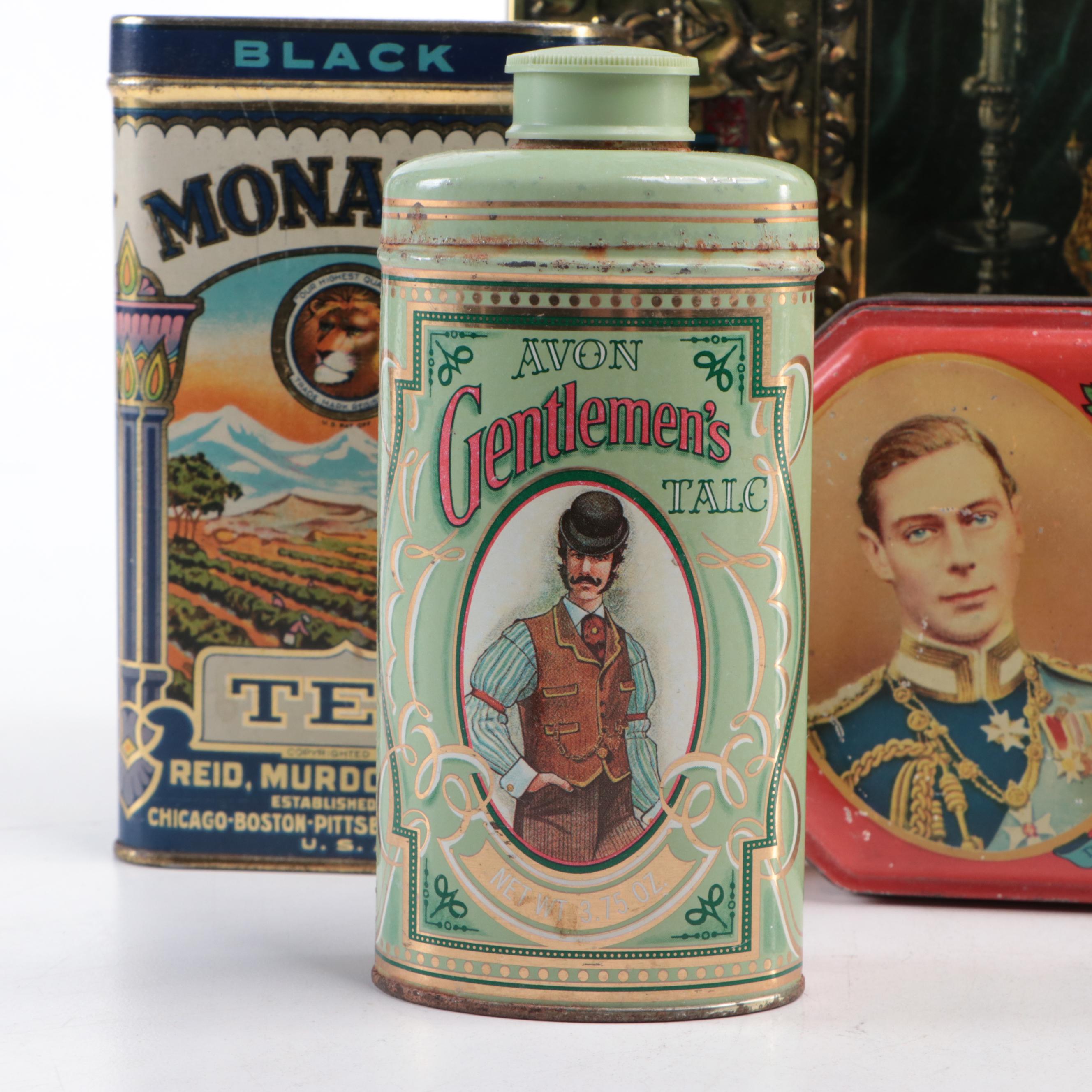 Caswell & Co., Avon Gentlemen's Talc, Monarch Tea and More Tins