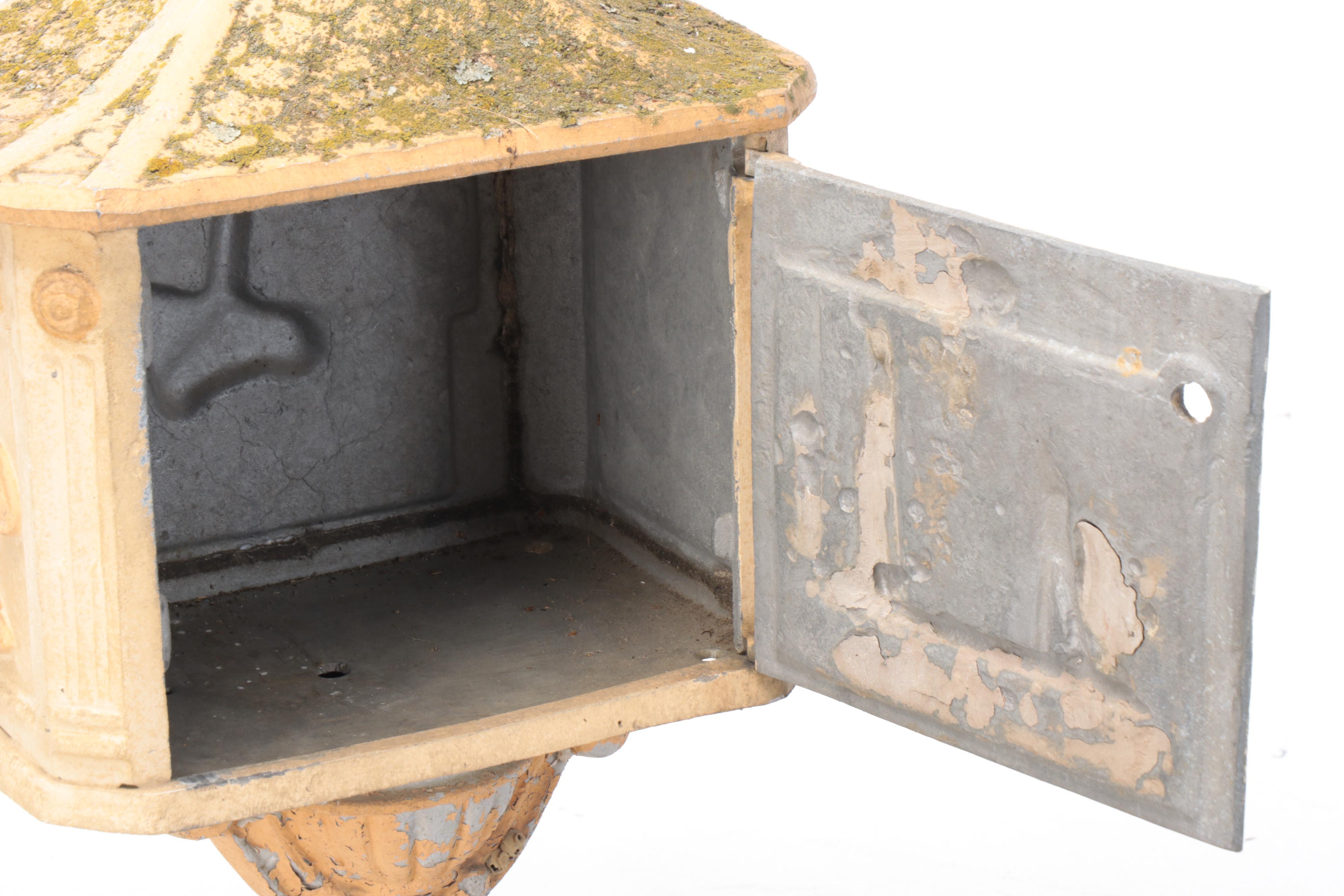 Neoclassical Style Cast Metal Mailbox, 20th Century