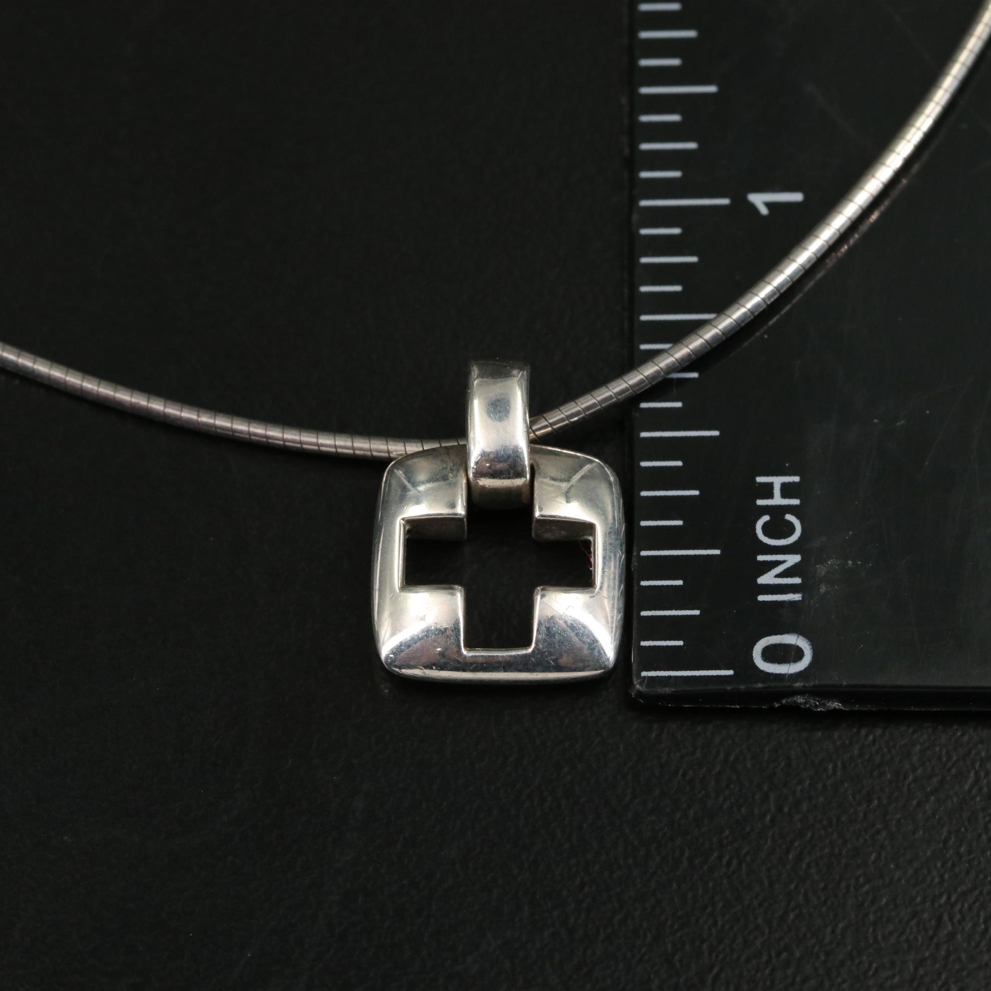 Tiffany & Co. Sterling Cross Cut-Out Pendant Necklace