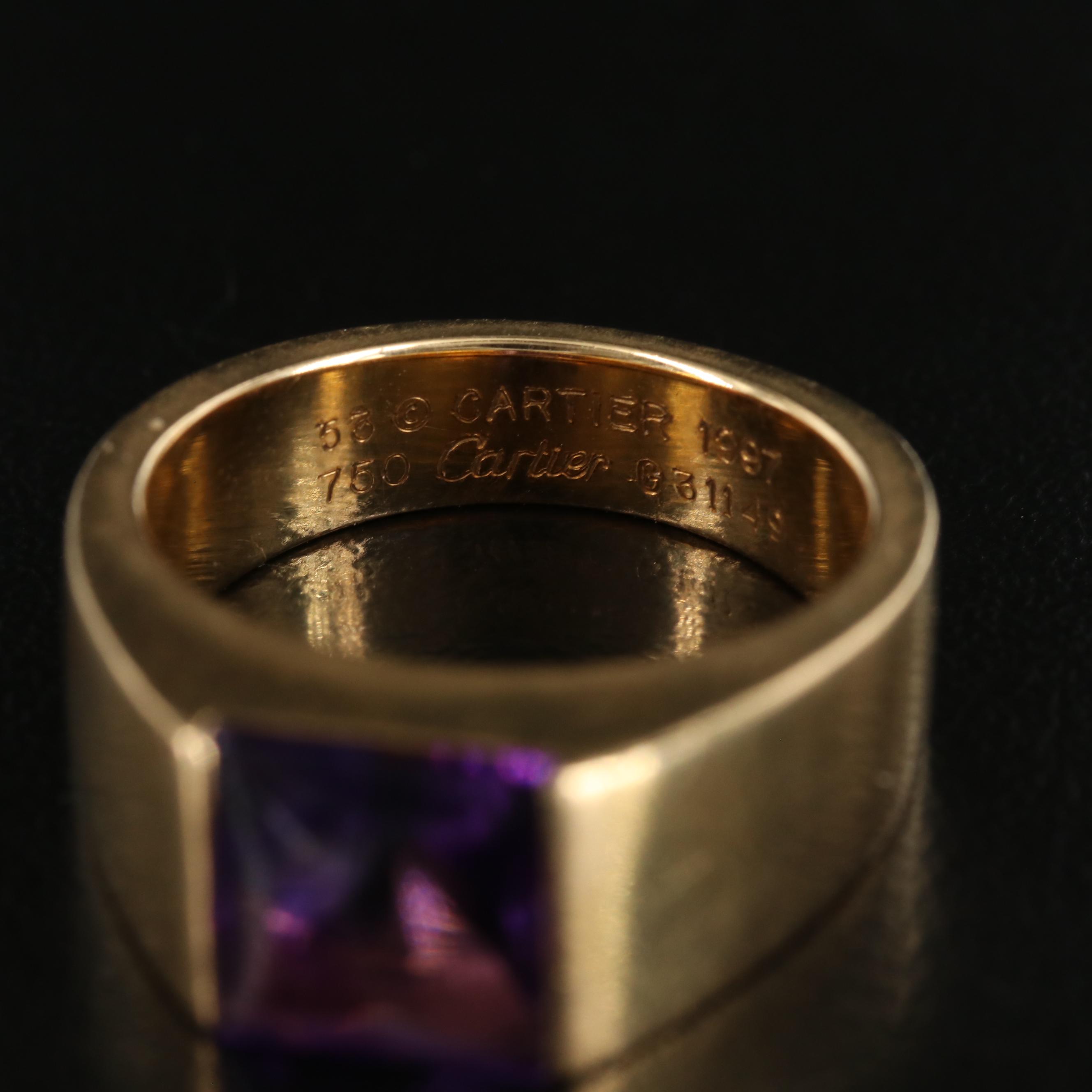Cartier Tank 18K  Amethyst Ring