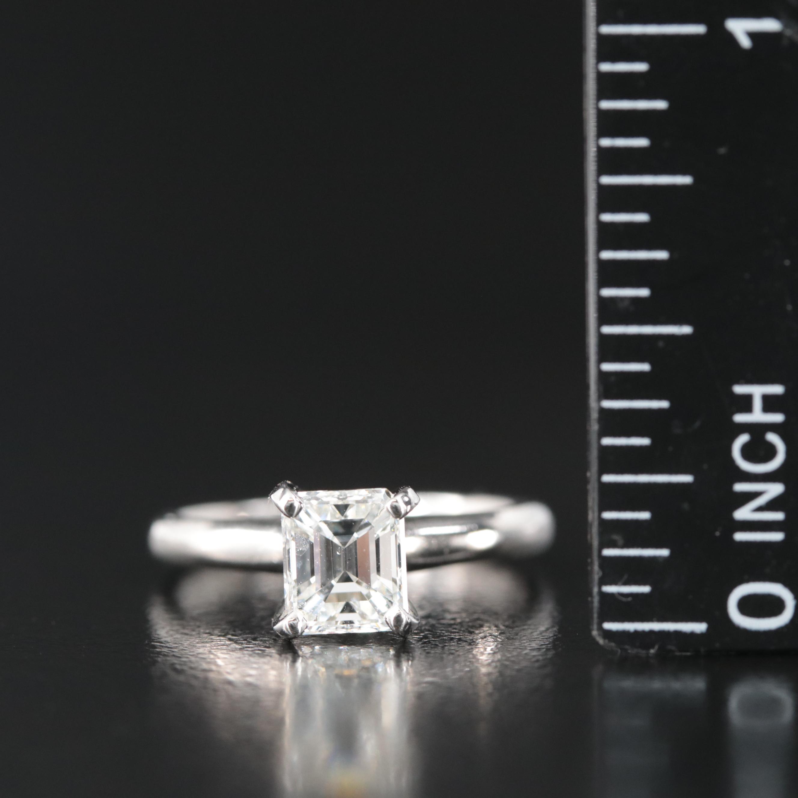 Platinum 1.06 CT Diamond Solitaire Ring with GIA eReport