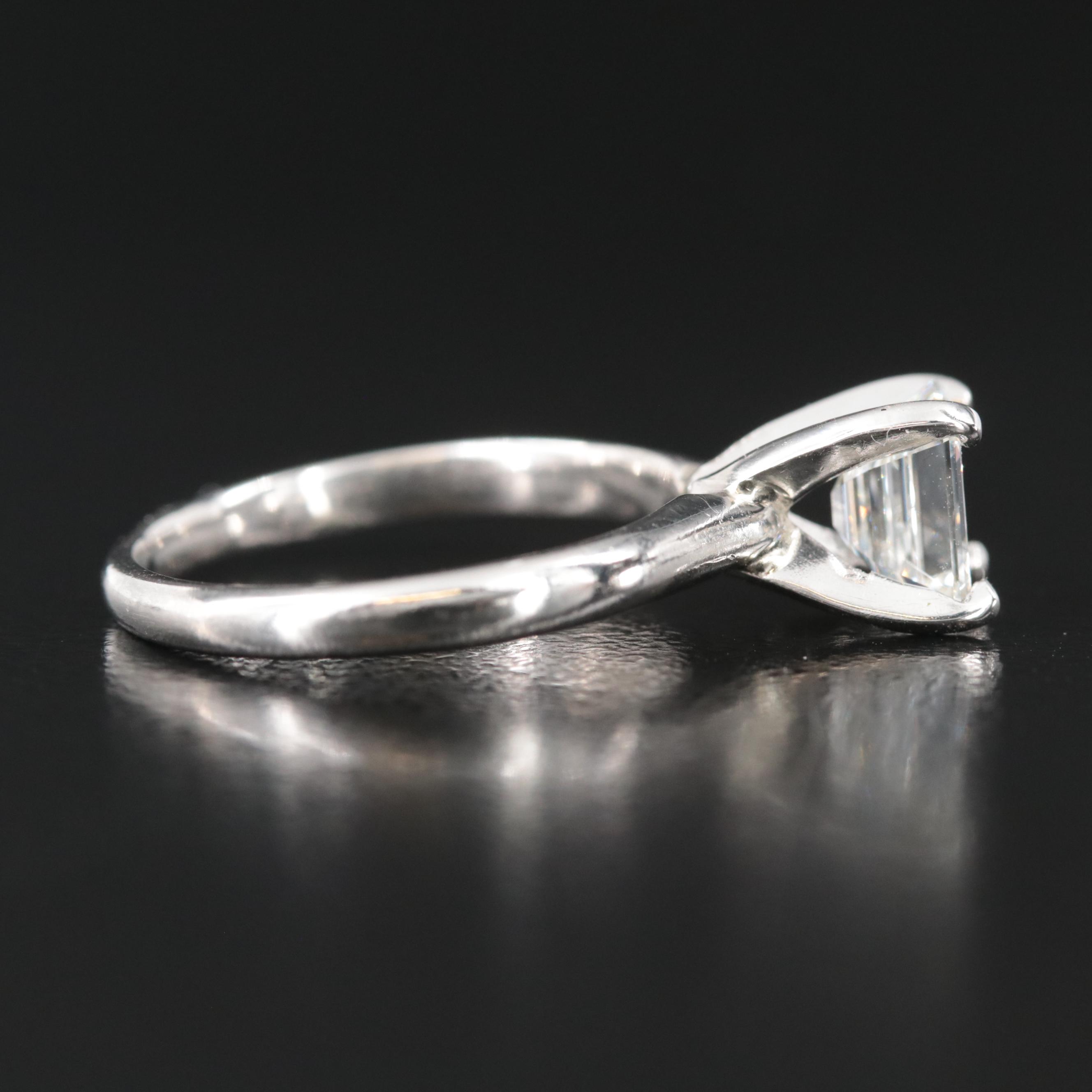 Platinum 1.06 CT Diamond Solitaire Ring with GIA eReport