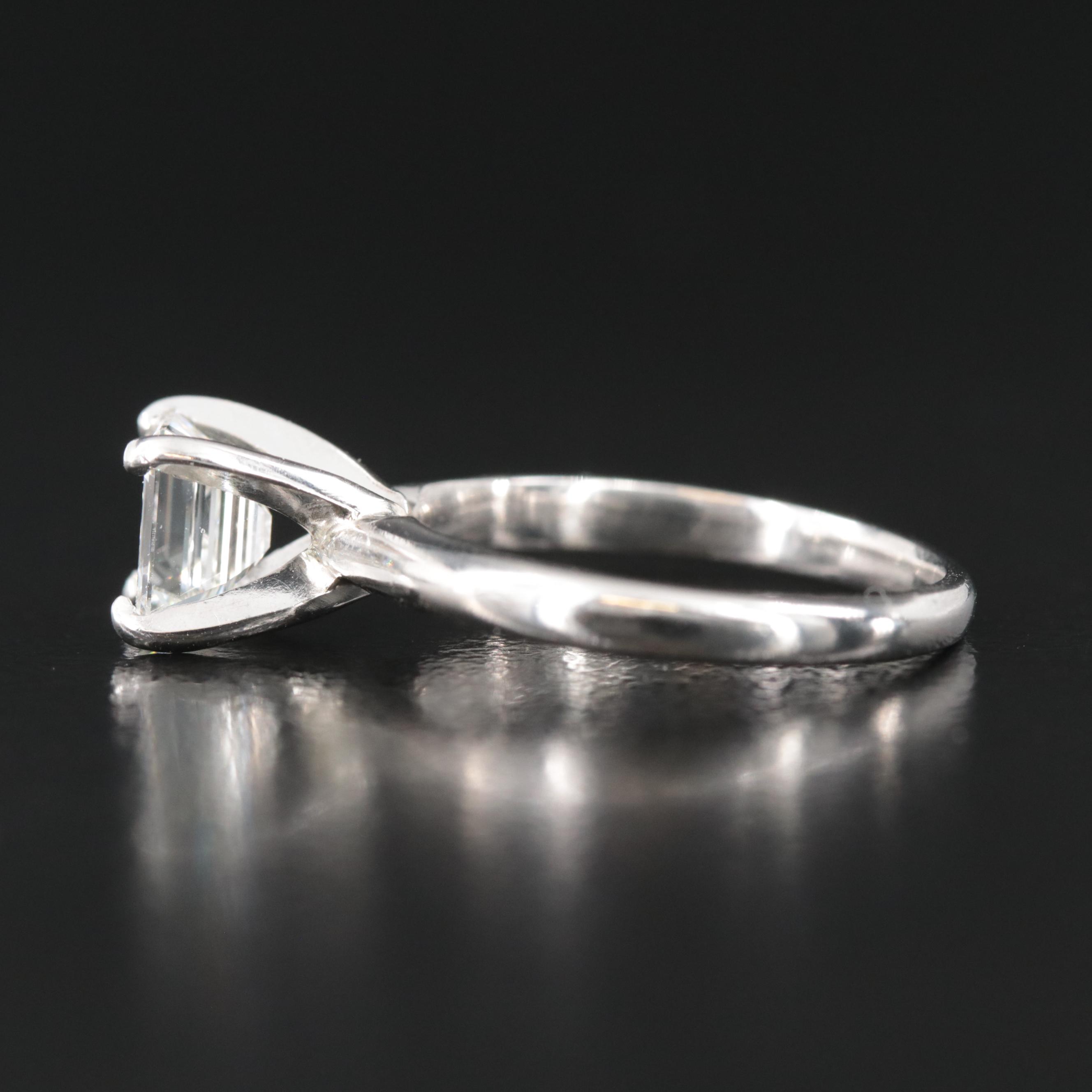 Platinum 1.06 CT Diamond Solitaire Ring with GIA eReport