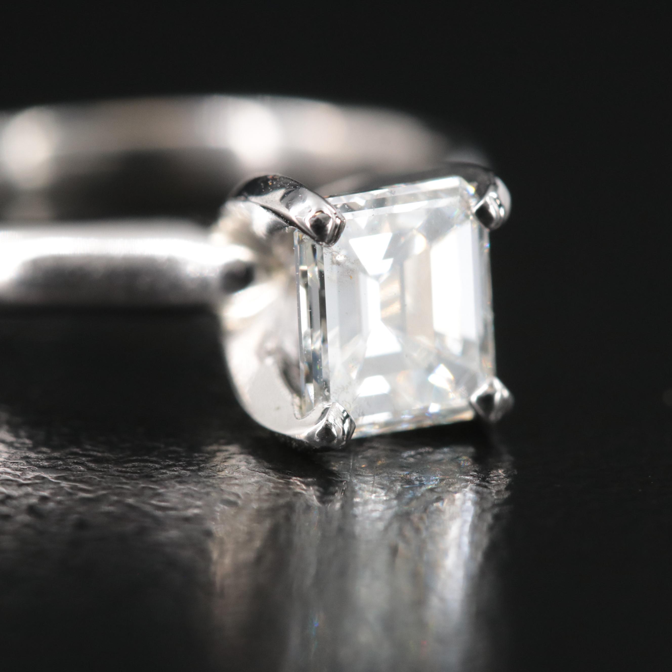 Platinum 1.06 CT Diamond Solitaire Ring with GIA eReport