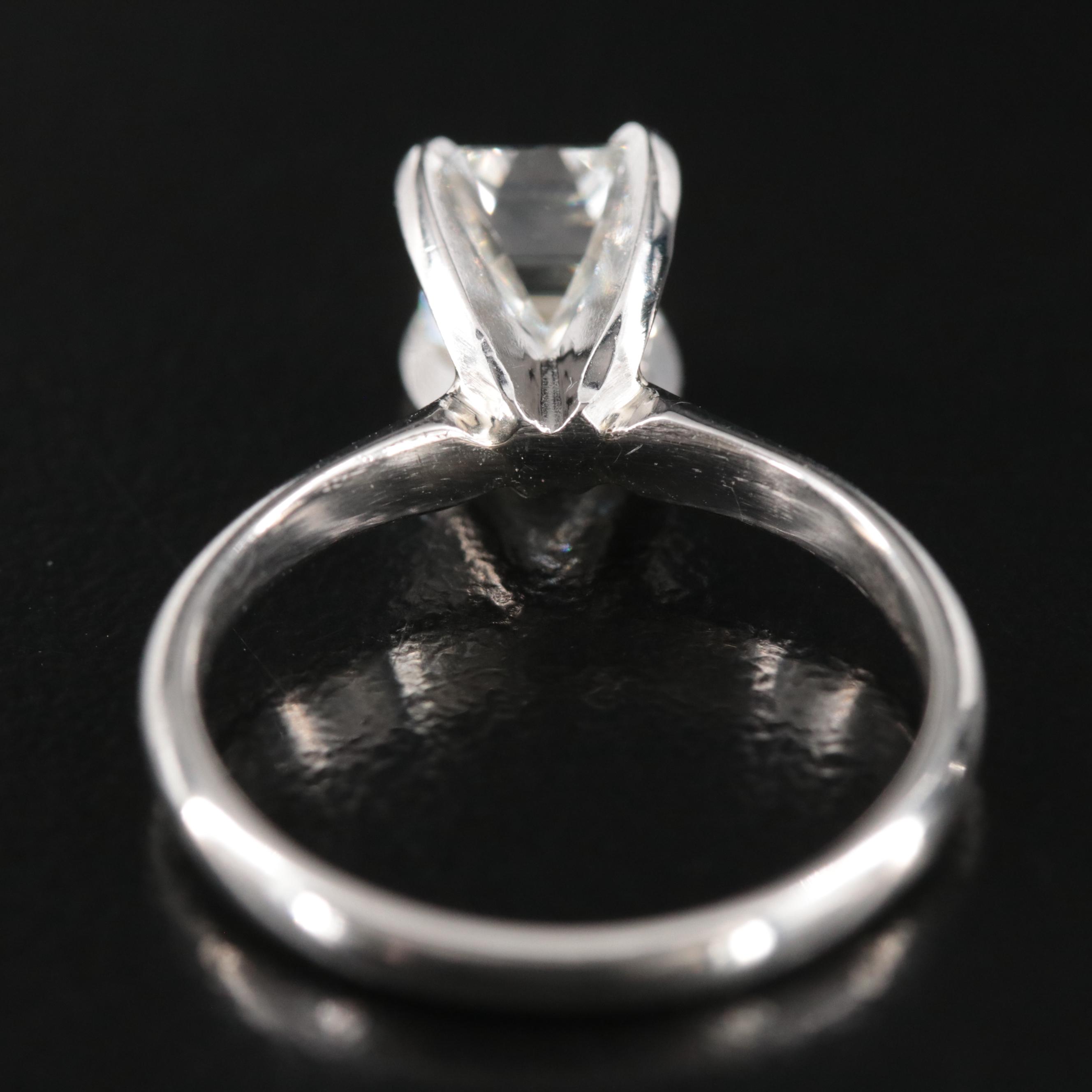 Platinum 1.06 CT Diamond Solitaire Ring with GIA eReport