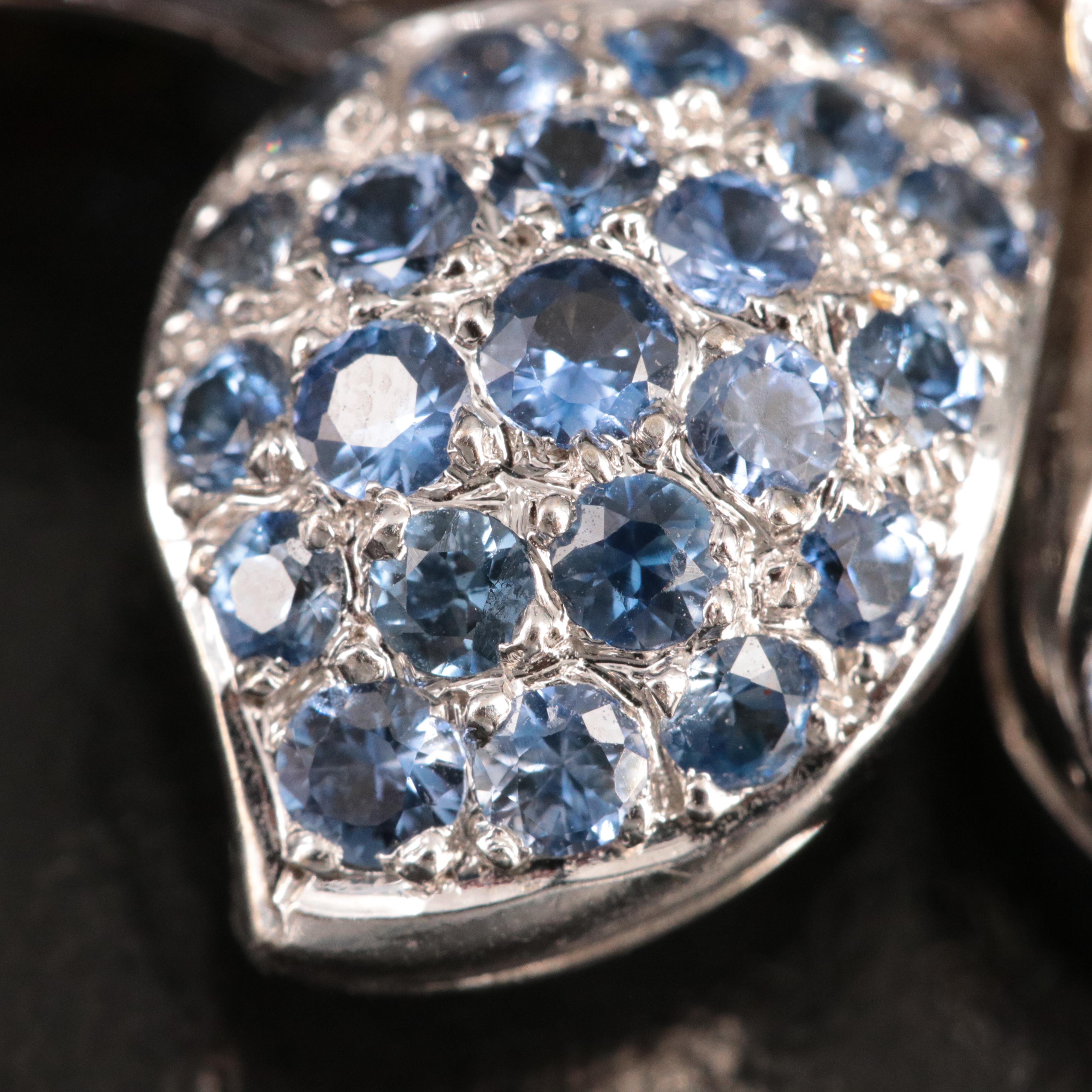 18K Diamond and Sapphire Flower Brooch