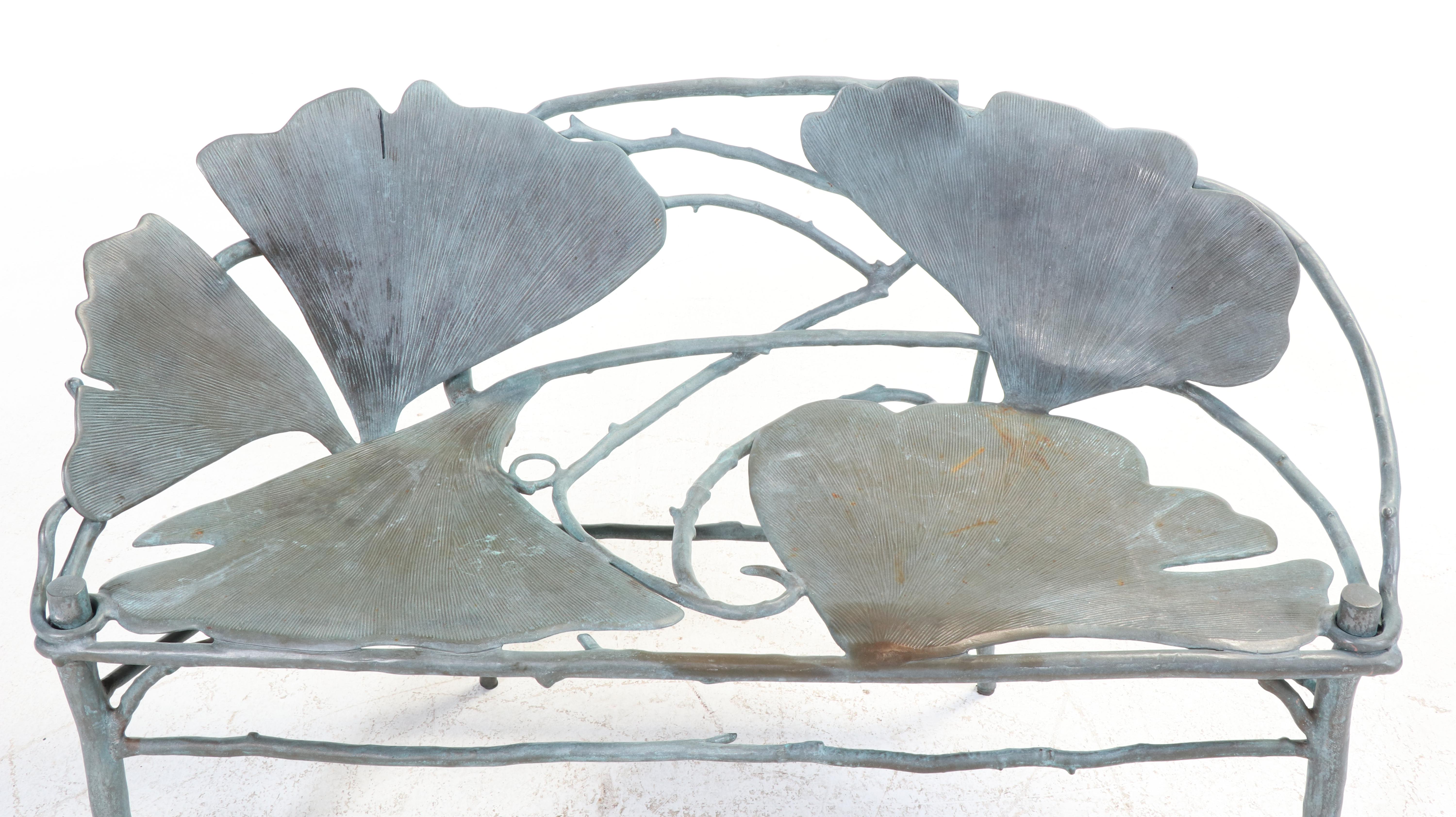 Claude Lalanne Limited Edition Cast Bronze "Banquette Ginkgo" Bench,  2001