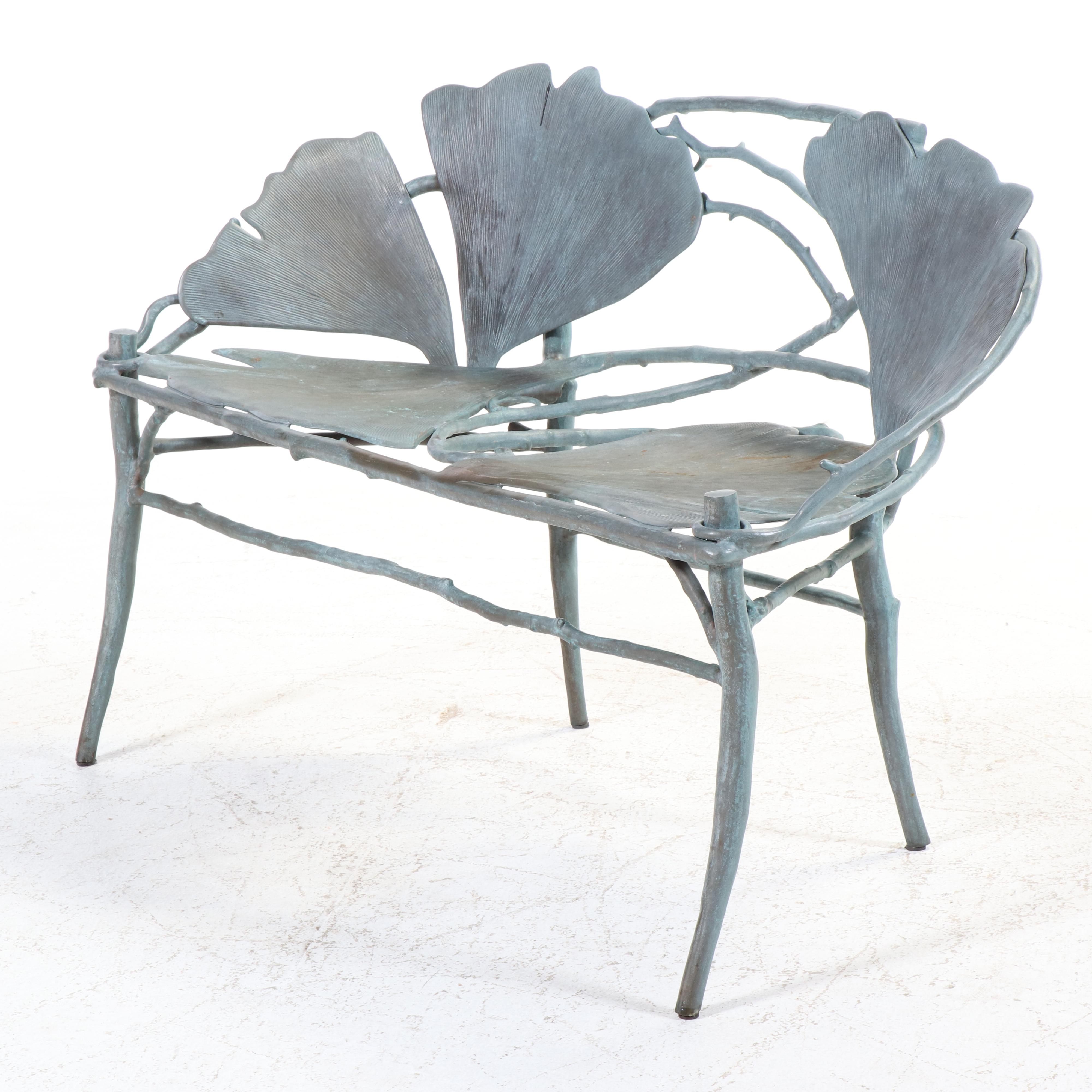 Claude Lalanne Limited Edition Cast Bronze "Banquette Ginkgo" Bench,  2001