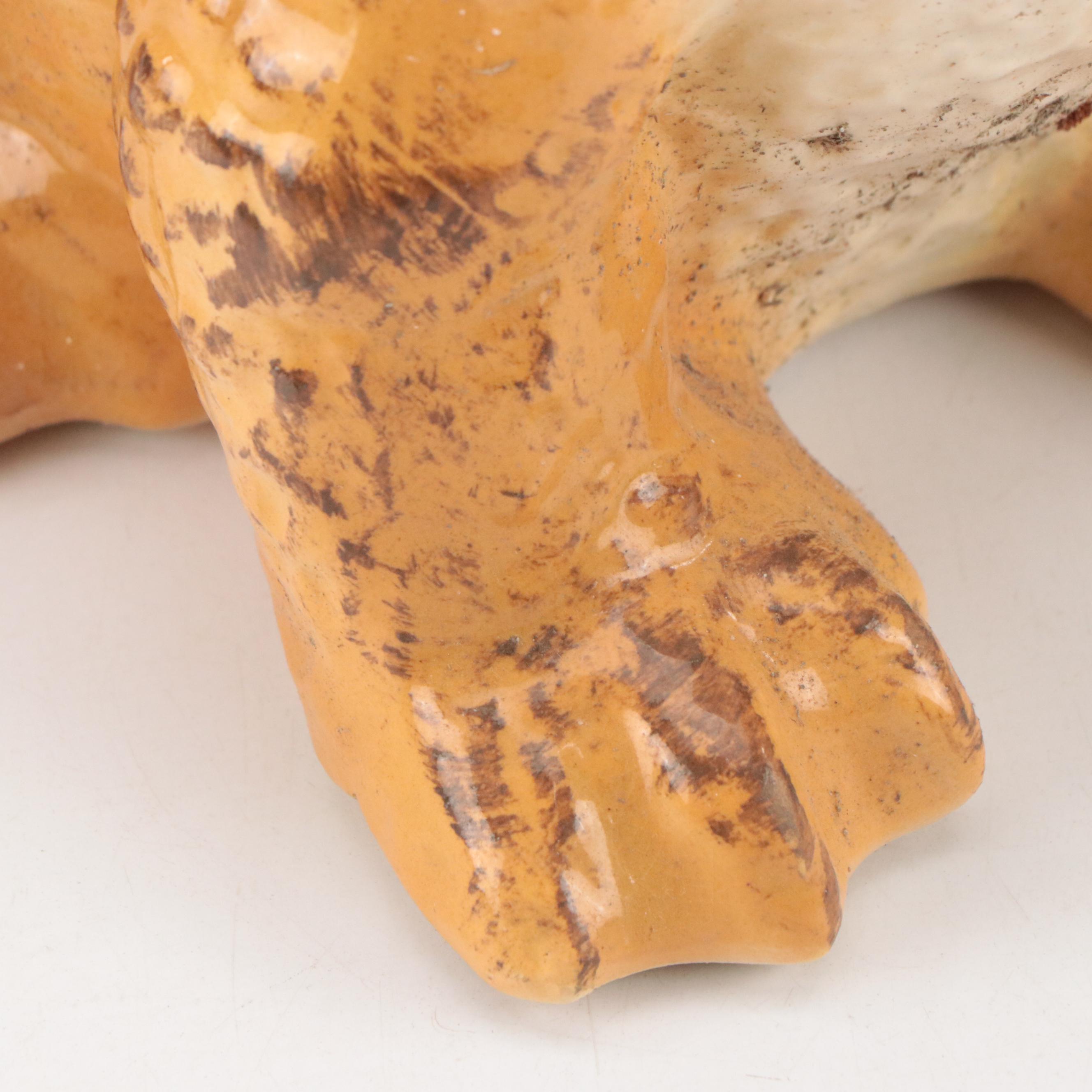 Art Pottery Ceramic Toad Garden Statue