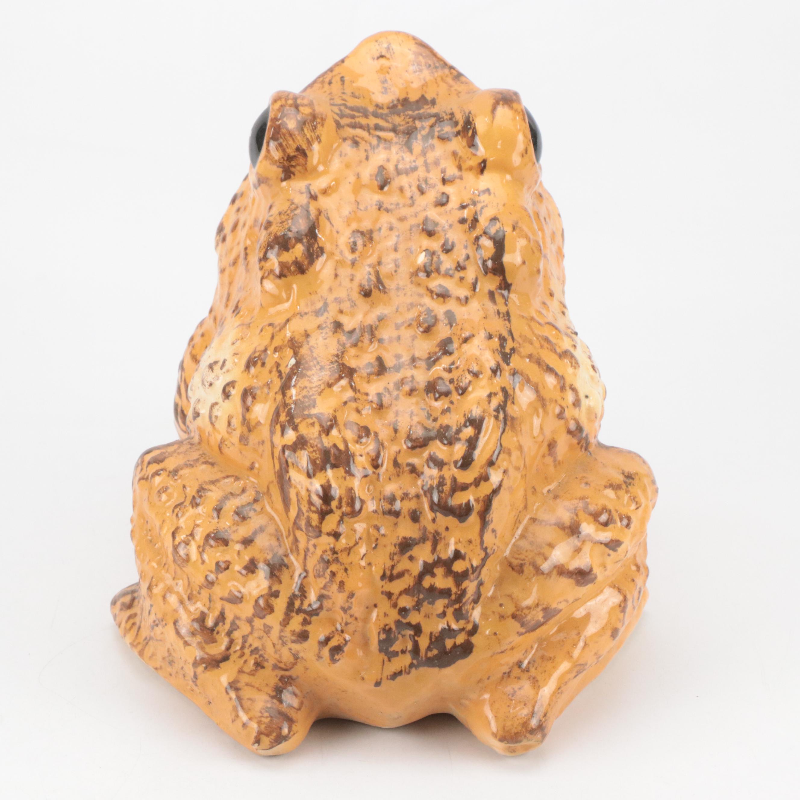 Art Pottery Ceramic Toad Garden Statue