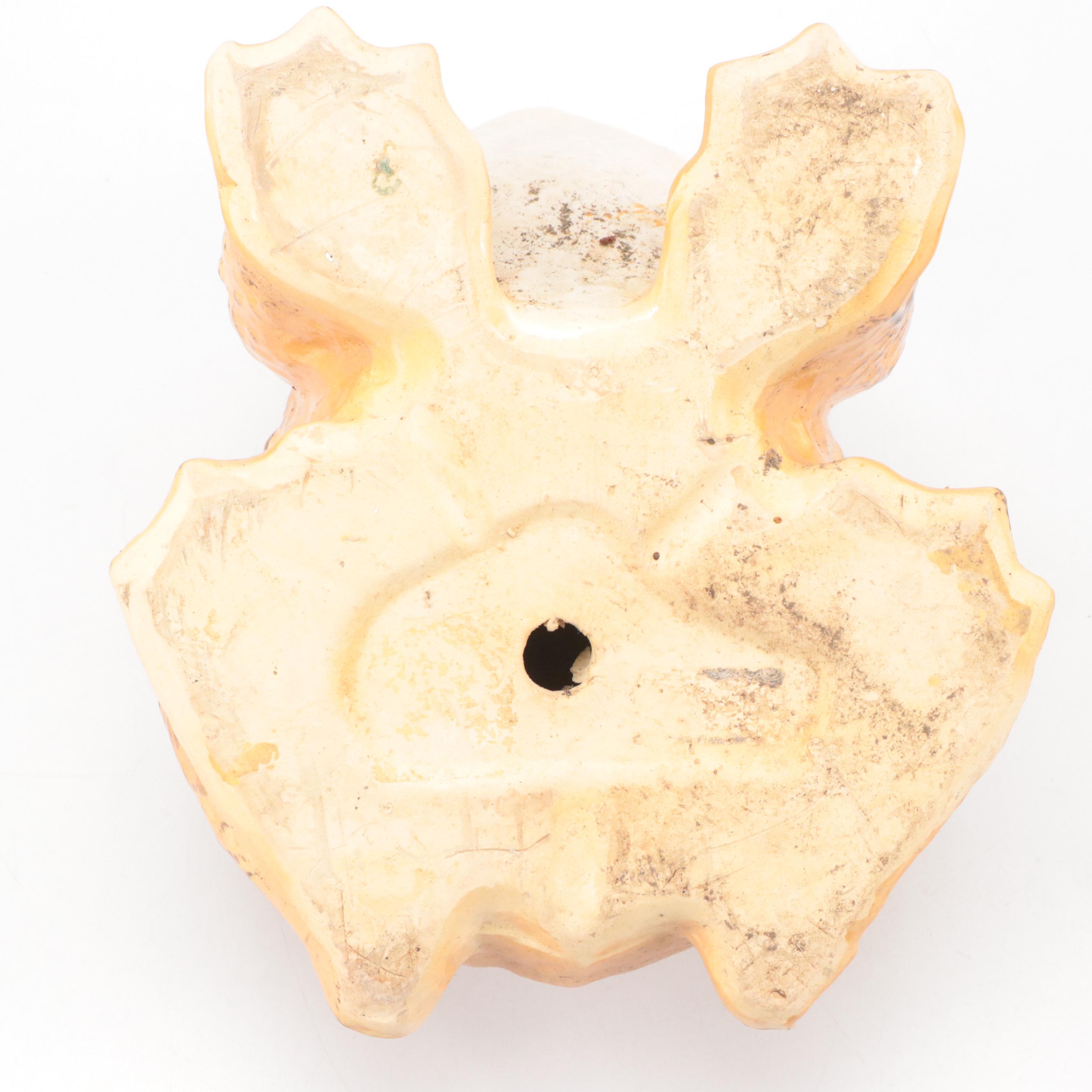 Art Pottery Ceramic Toad Garden Statue