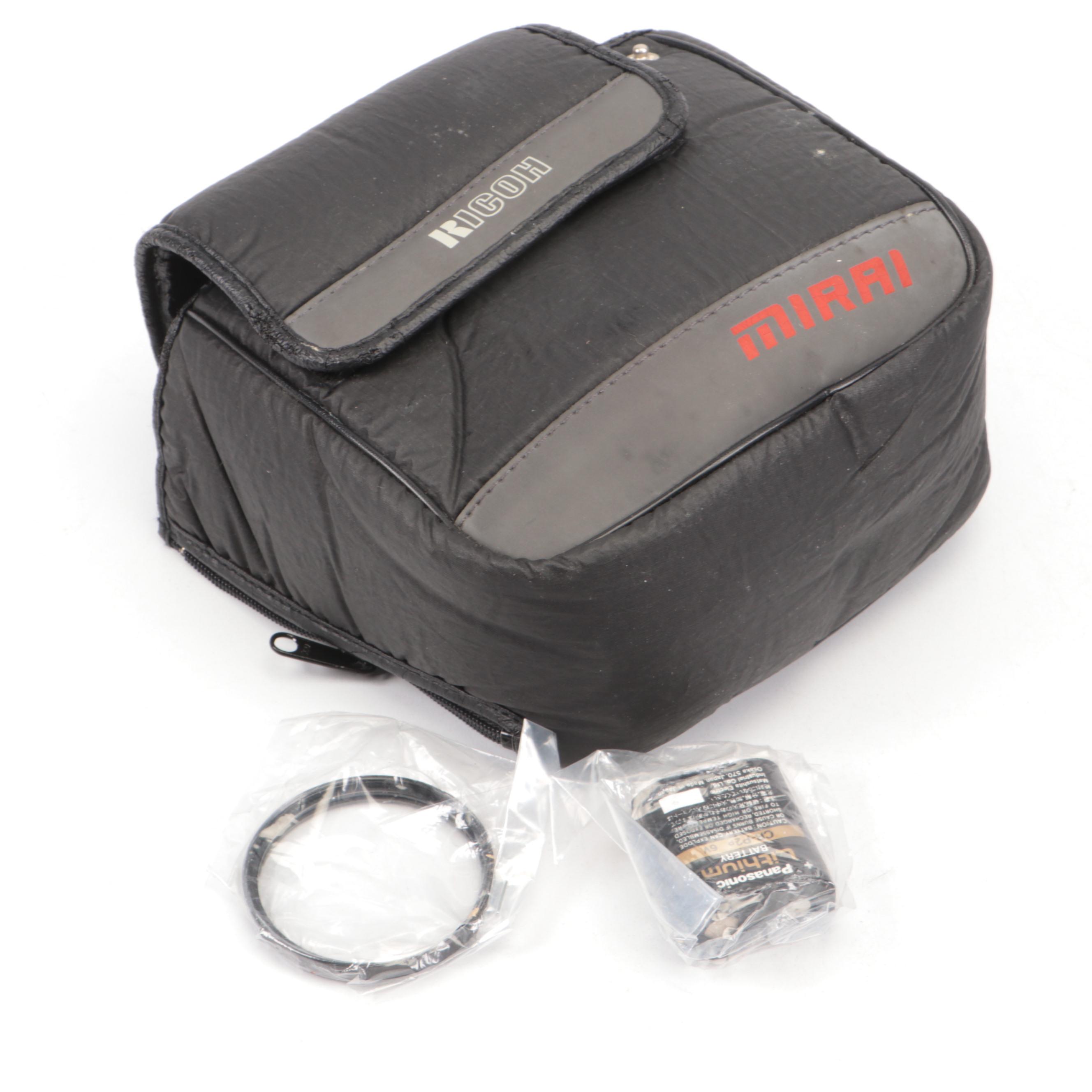 Ricoh Mirai DB-5M Autofocus SLR Camera with Strap and Bag, 1980s