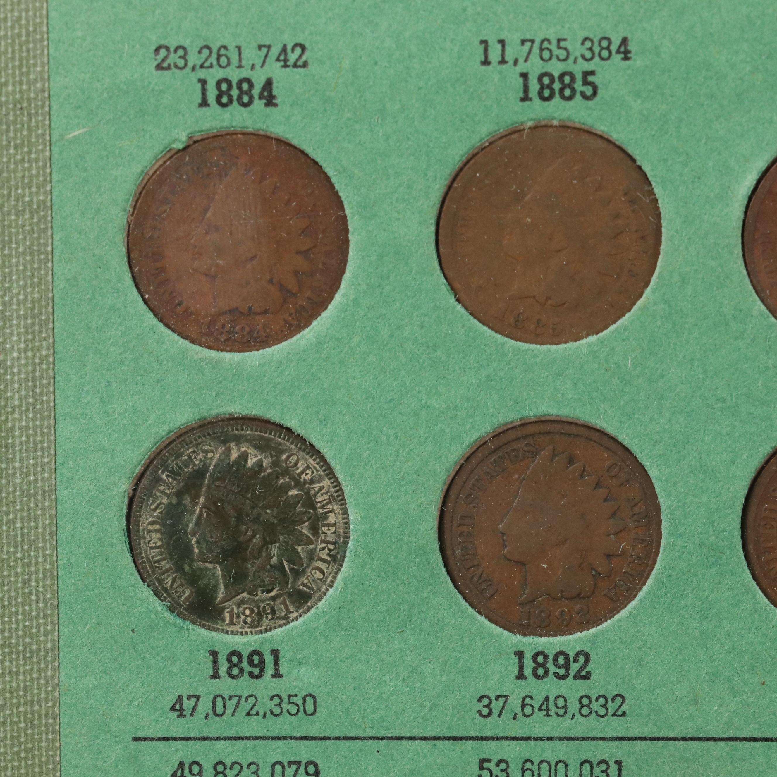 Vintage Album of Forty-Two Different Indian Head Cents