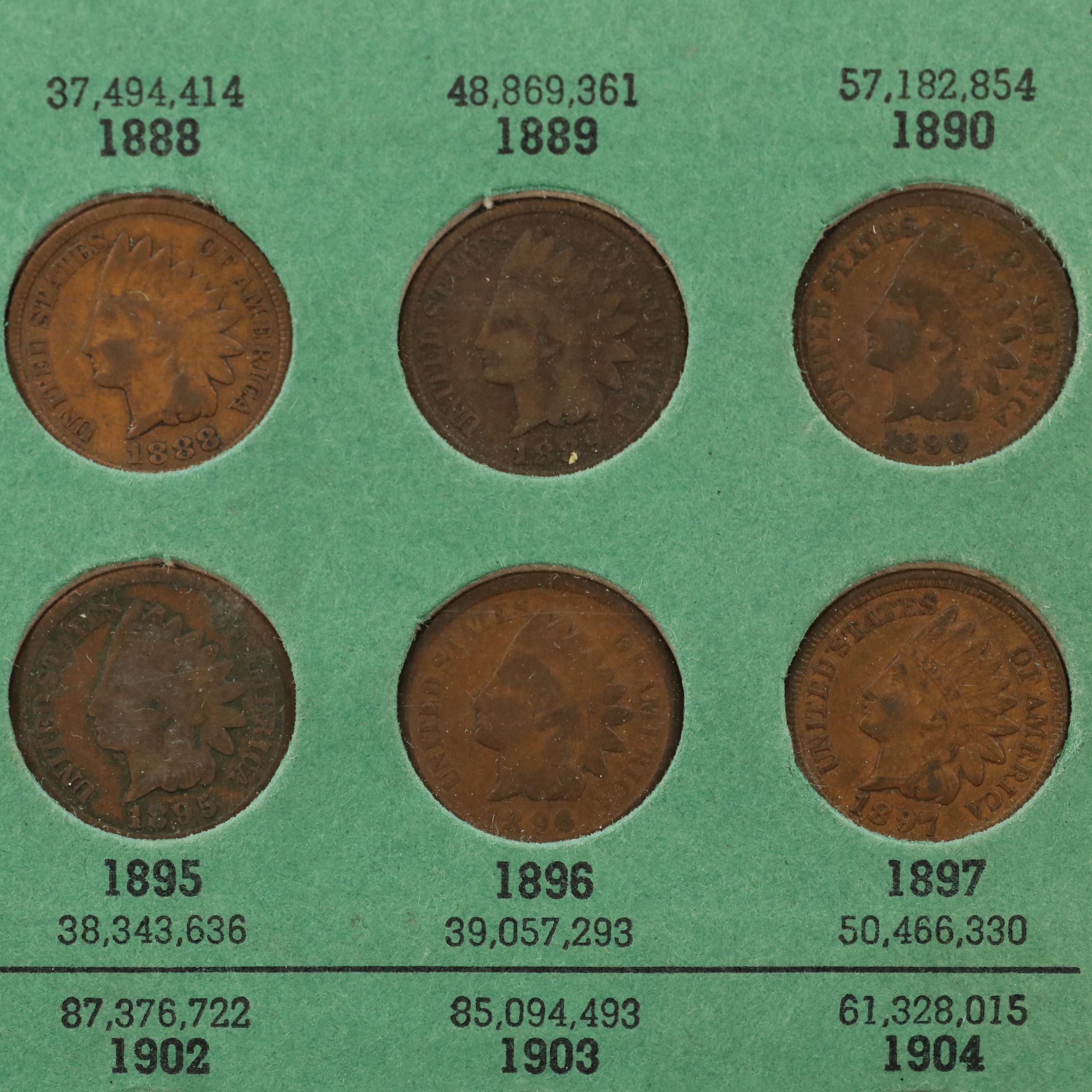 Vintage Album of Forty-Two Different Indian Head Cents