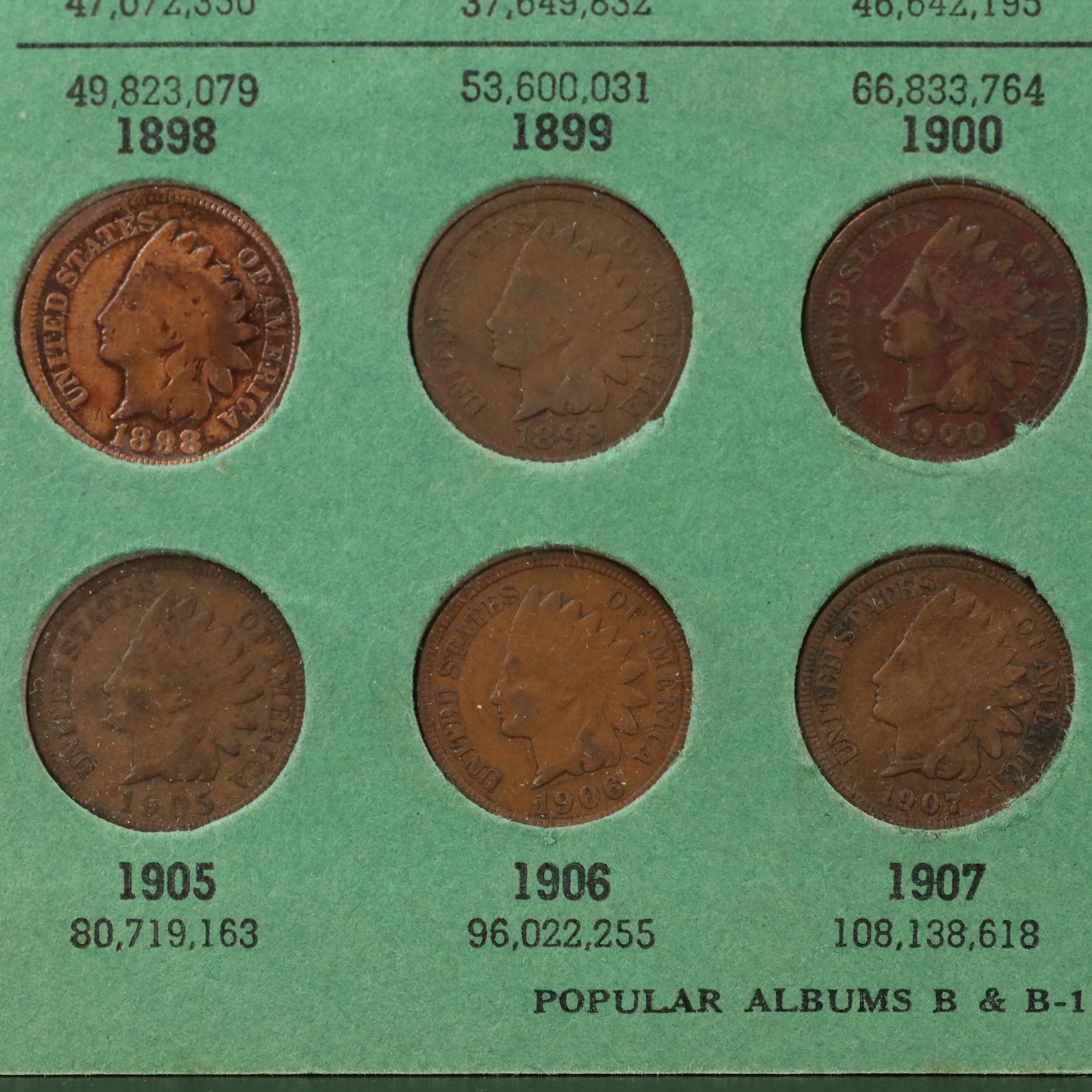 Vintage Album of Forty-Two Different Indian Head Cents