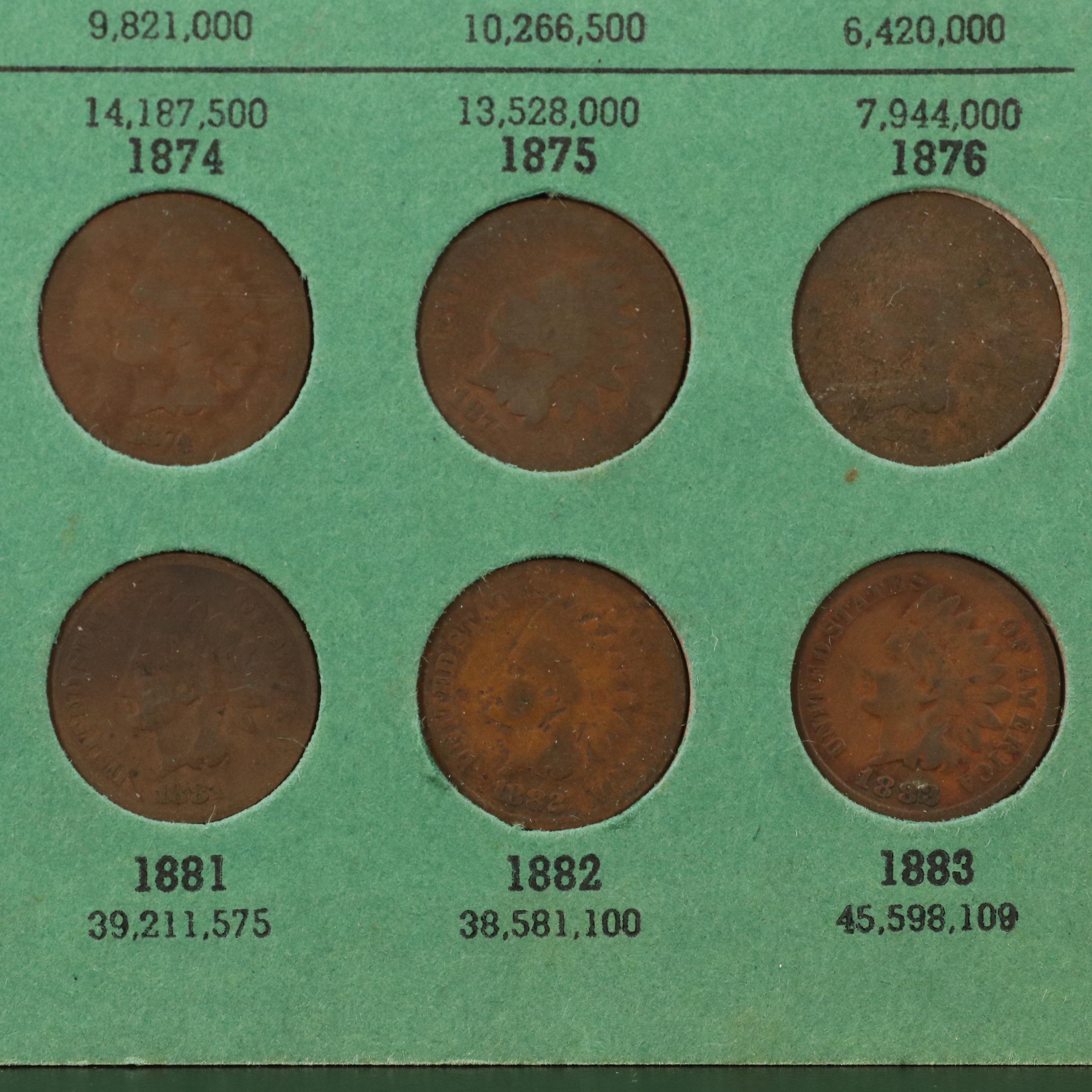 Vintage Album of Forty-Two Different Indian Head Cents