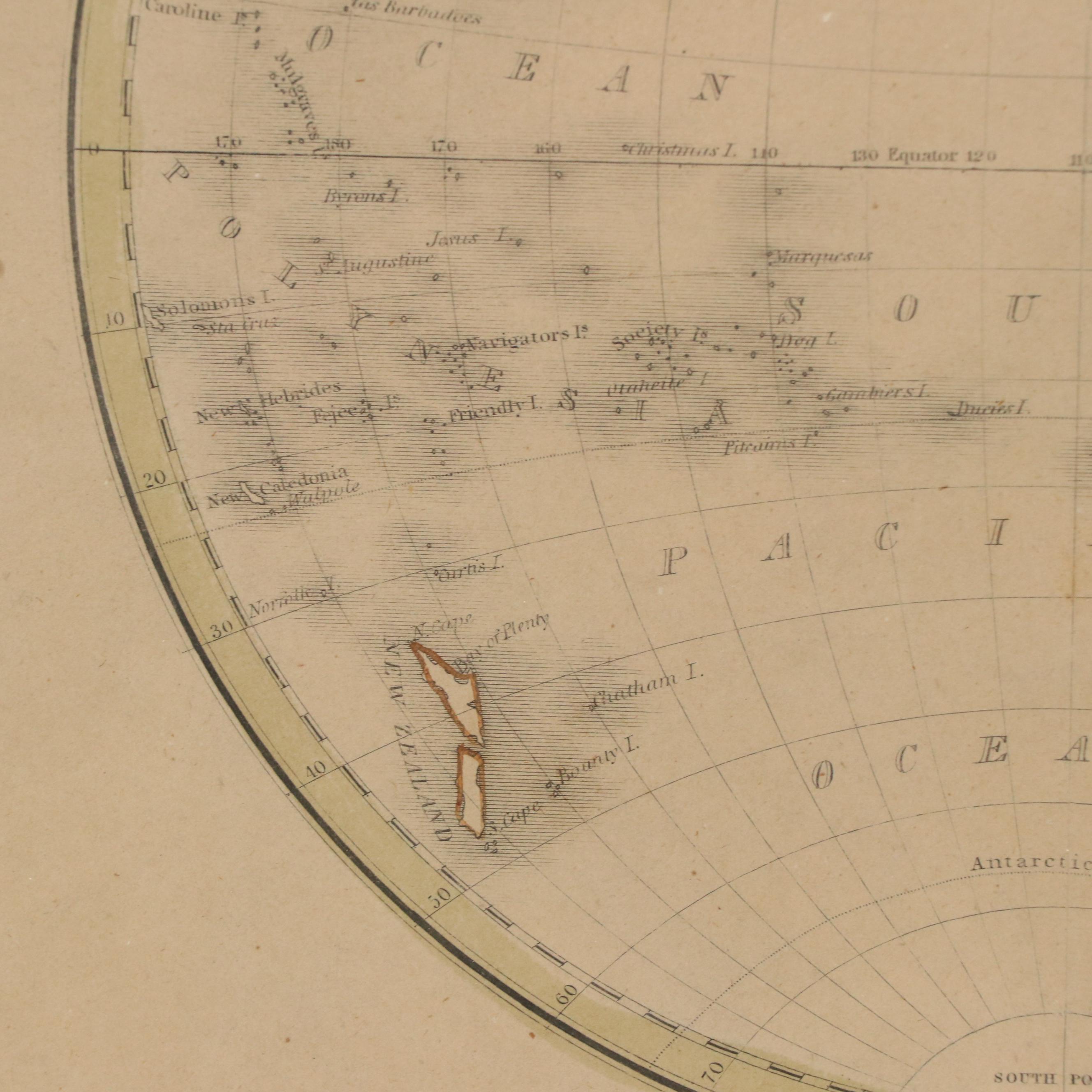 Hand-Colored Engraving Map "Western Hemisphere"