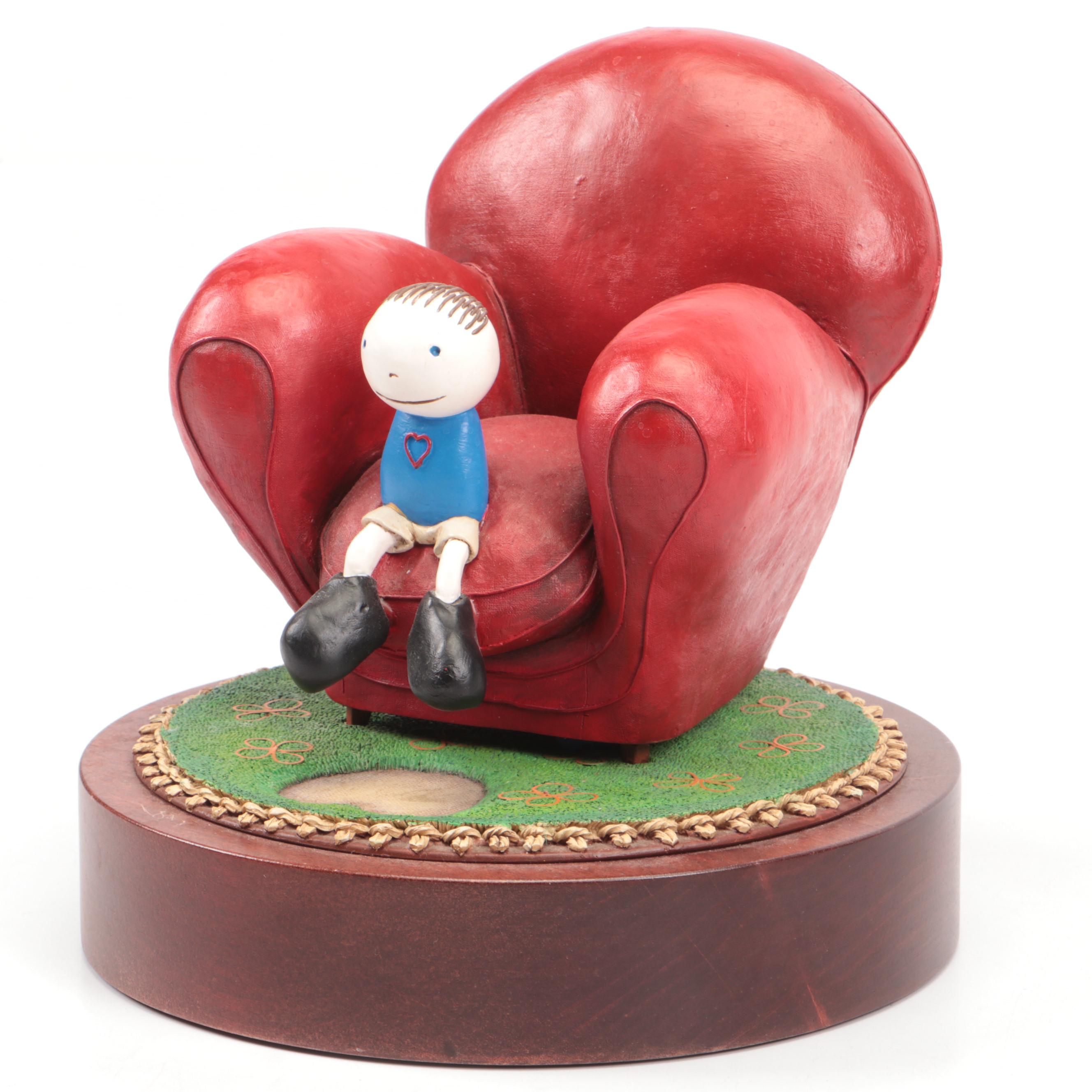 MacKenzie Thorpe Resin Sculpture "Love Seated"