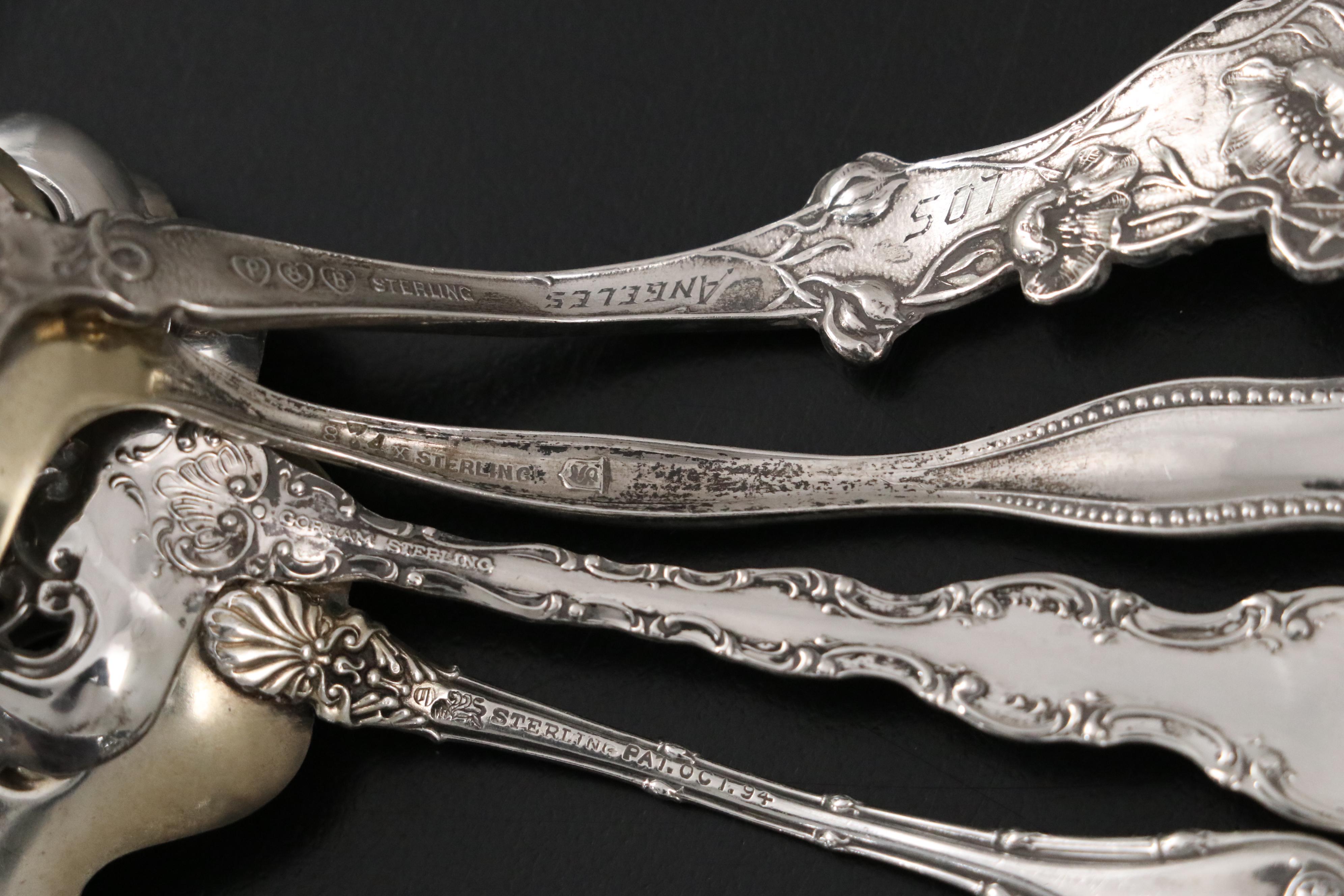 Gorham "Strasbourg" Sterling Silver Bonbon Spoon with More Sterling Flatware